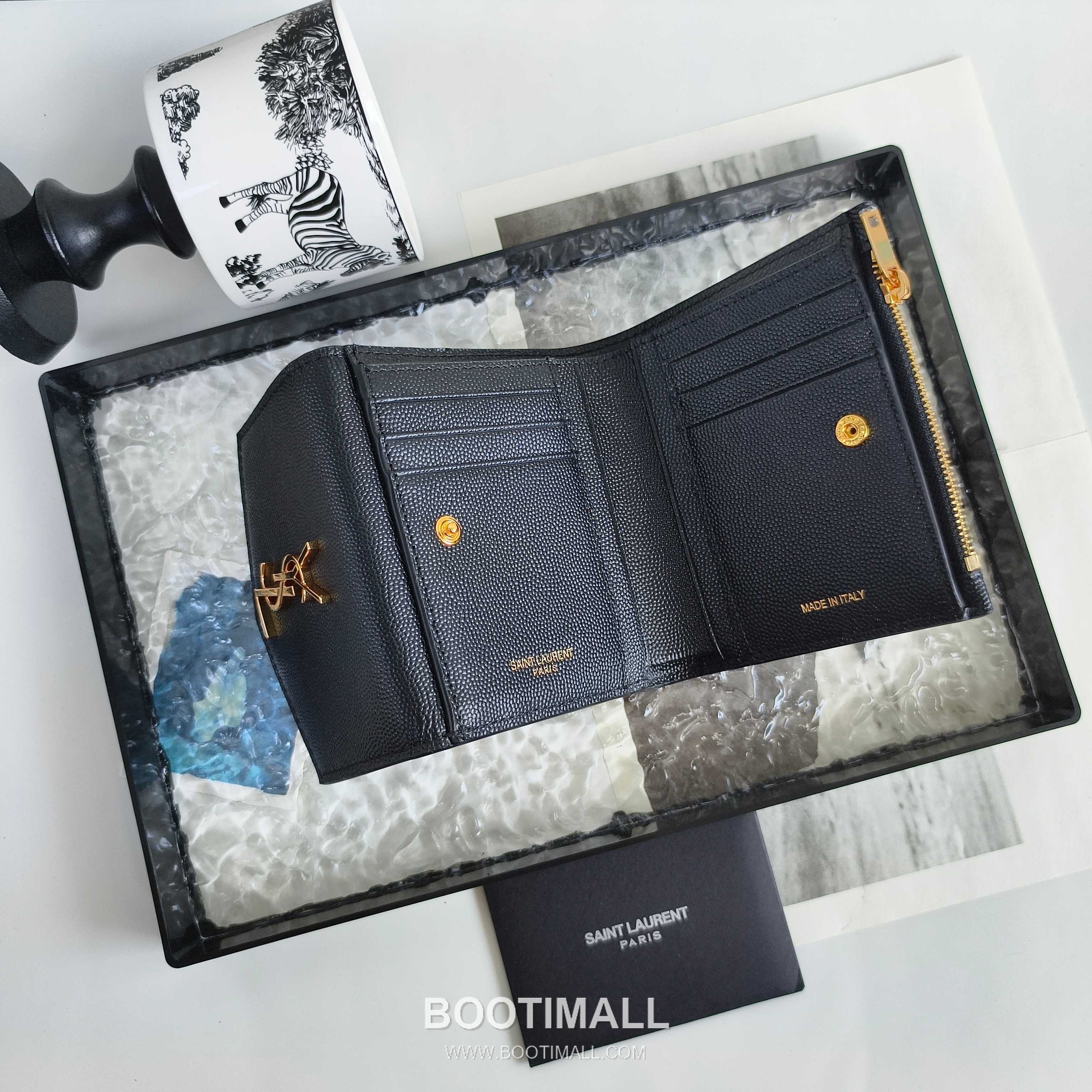 Saint Laurent Cassandre Matelassé Leather Trifold Wallet 582296 생로랑 카산드르 마틀라세 소가죽 트리폴드 지갑 12cm 5