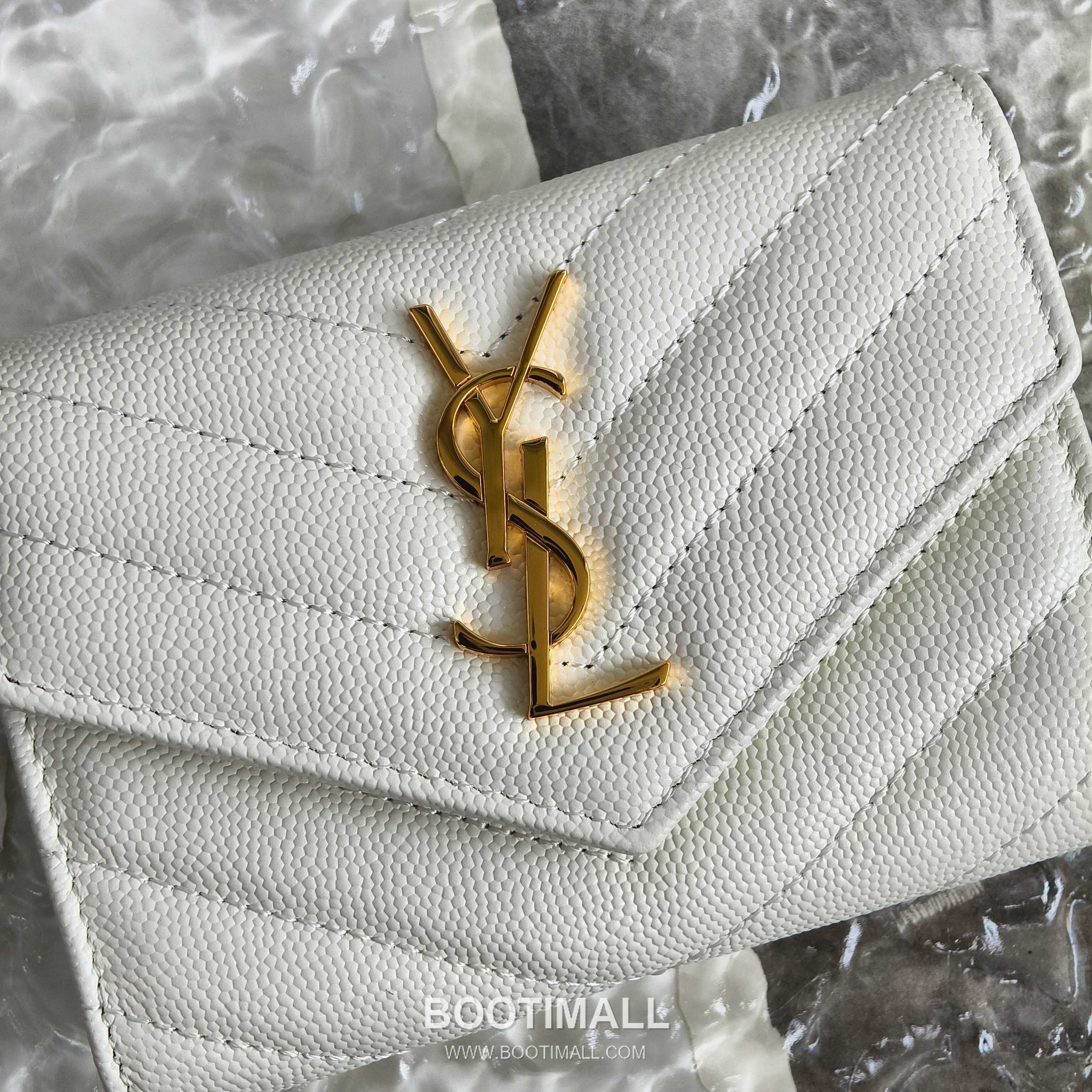 Saint Laurent Cassandre Grain de Poudre Leather Bifold Wallet 414404 생로랑 카산드르 그레인 드 푸드르 송아지가죽 반지갑 13cm 9