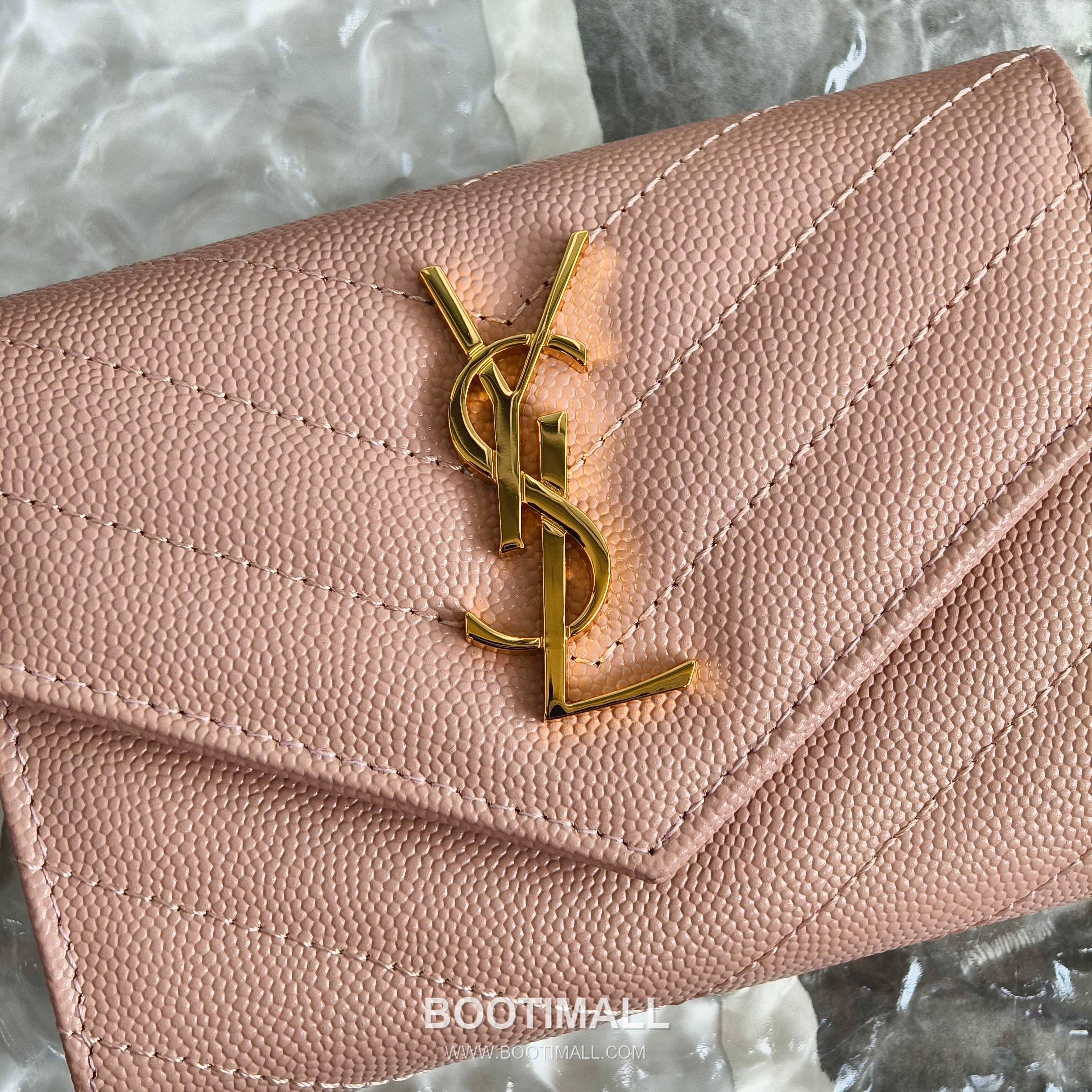 Saint Laurent Cassandre Grain de Poudre Leather Bifold Wallet 414404 생로랑 카산드르 그레인 드 푸드르 송아지가죽 반지갑 13cm 9