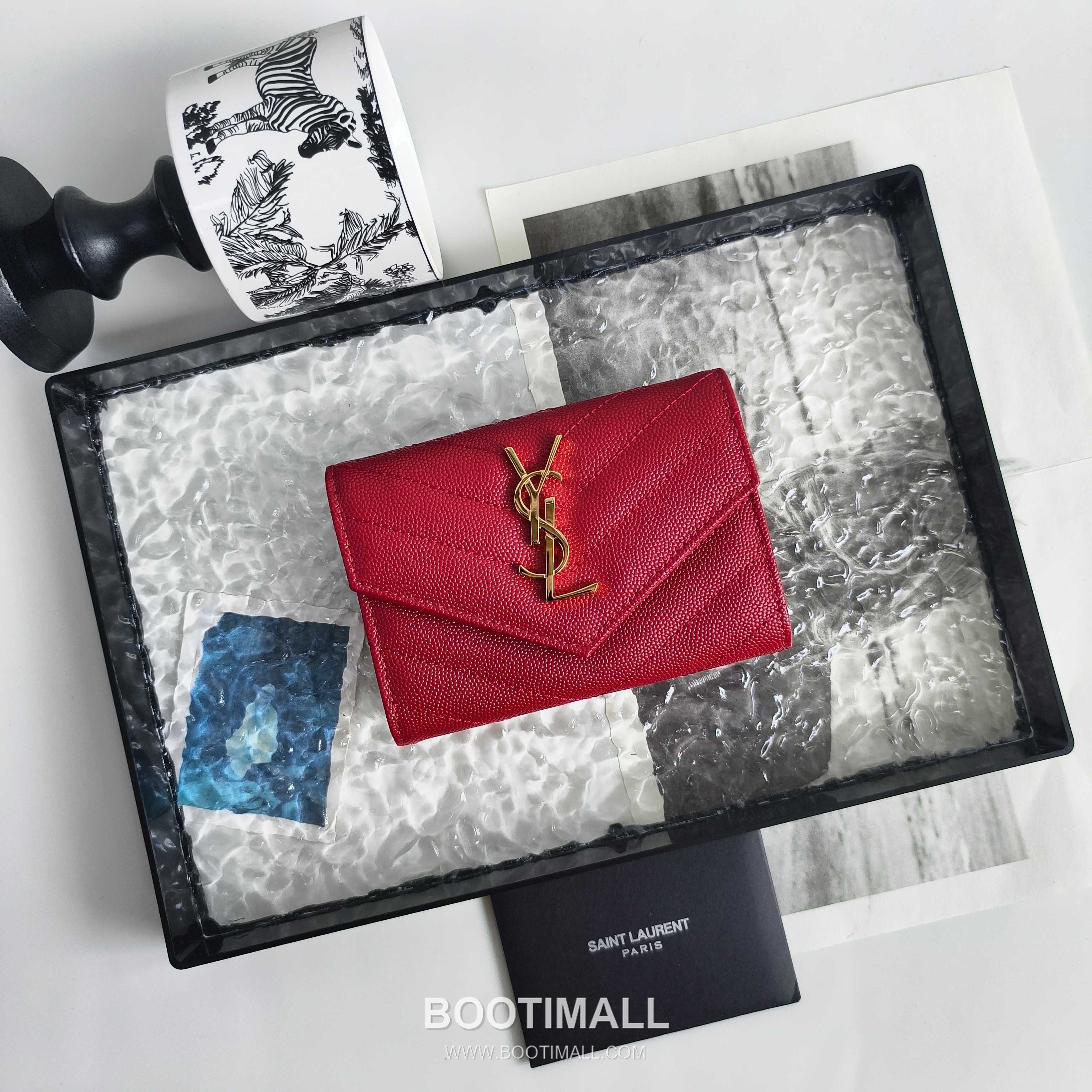 Saint Laurent Cassandre Grain de Poudre Leather Bifold Wallet 414404 생로랑 카산드르 그레인 드 푸드르 송아지가죽 반지갑 13cm 1