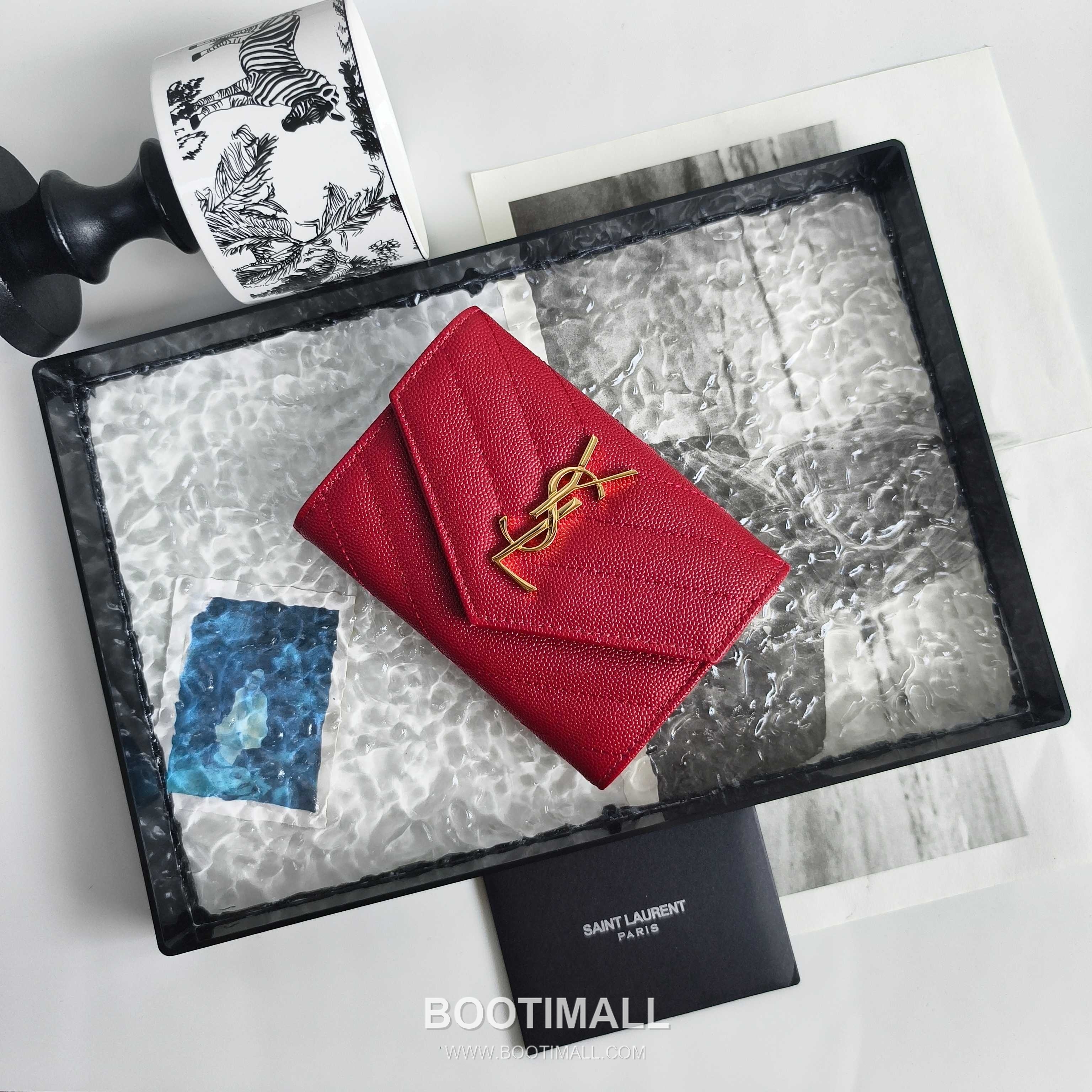 Saint Laurent Cassandre Grain de Poudre Leather Bifold Wallet 414404 생로랑 카산드르 그레인 드 푸드르 송아지가죽 반지갑 13cm 3