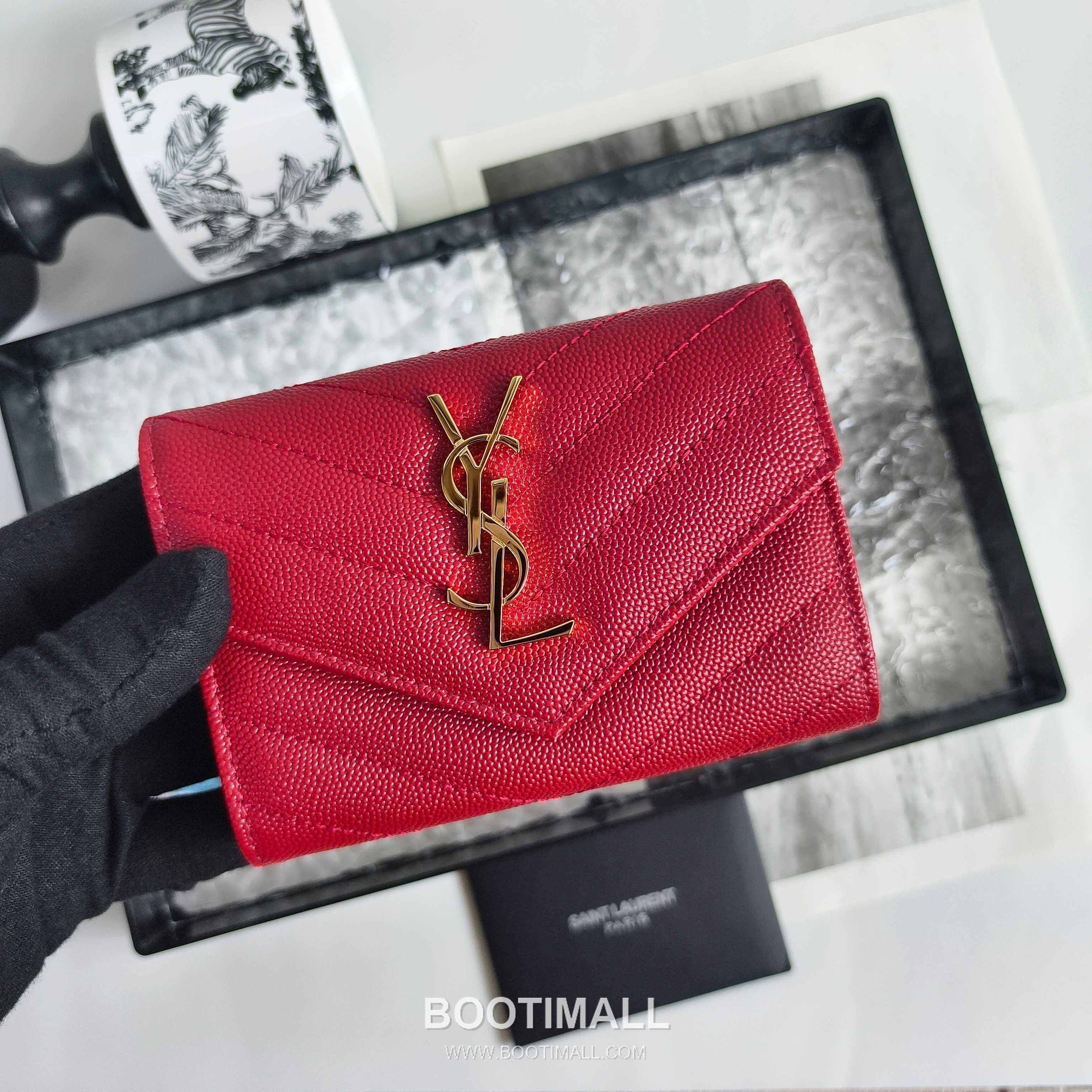 Saint Laurent Cassandre Grain de Poudre Leather Bifold Wallet 414404 생로랑 카산드르 그레인 드 푸드르 송아지가죽 반지갑 13cm 4