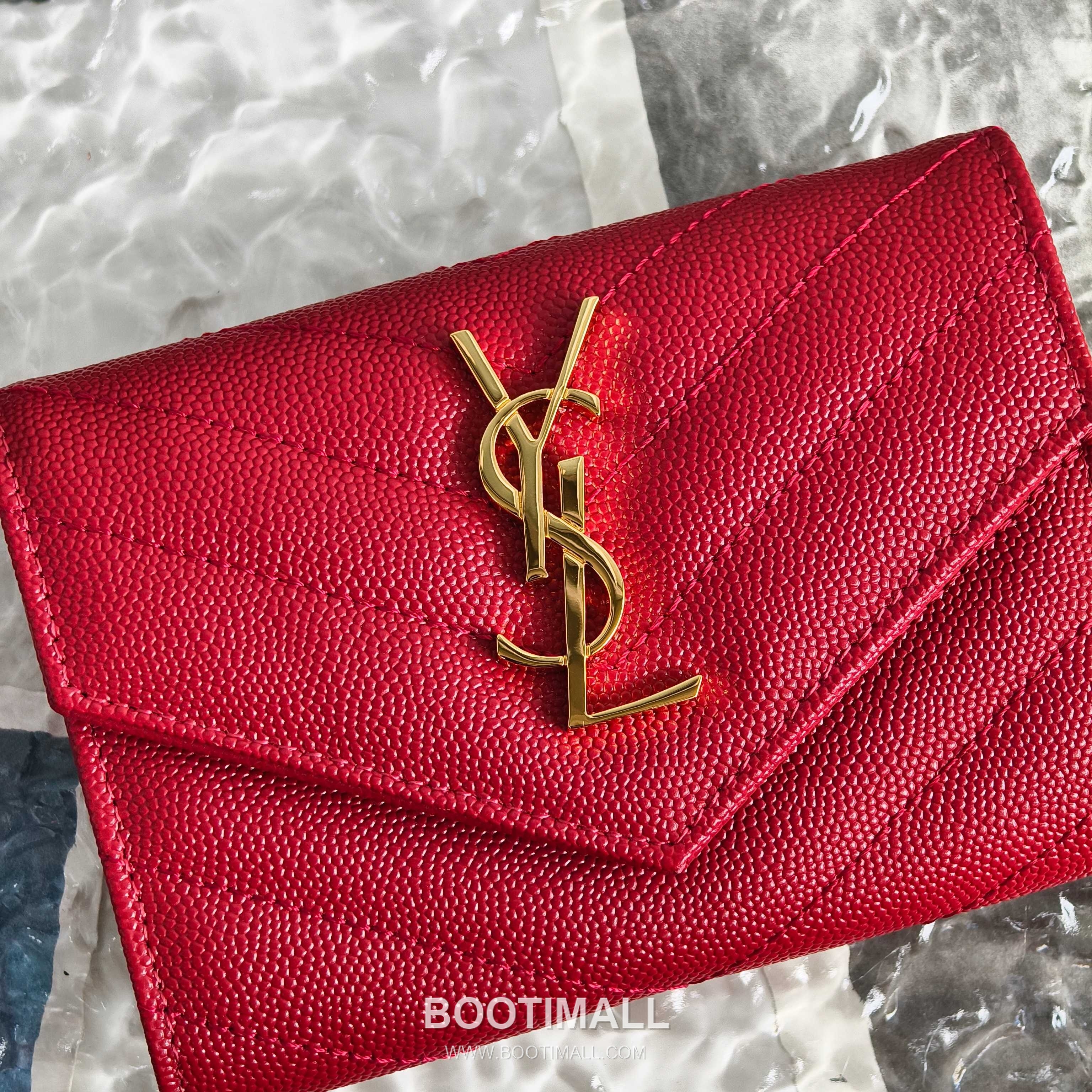 Saint Laurent Cassandre Grain de Poudre Leather Bifold Wallet 414404 생로랑 카산드르 그레인 드 푸드르 송아지가죽 반지갑 13cm 9