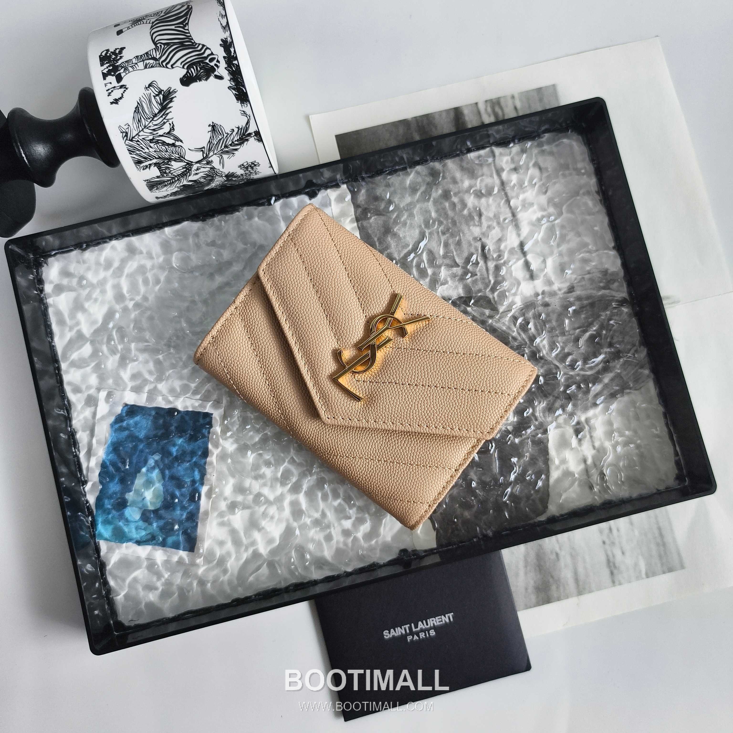 Saint Laurent Cassandre Grain de Poudre Leather Bifold Wallet 414404 생로랑 카산드르 그레인 드 푸드르 송아지가죽 반지갑 13cm 3