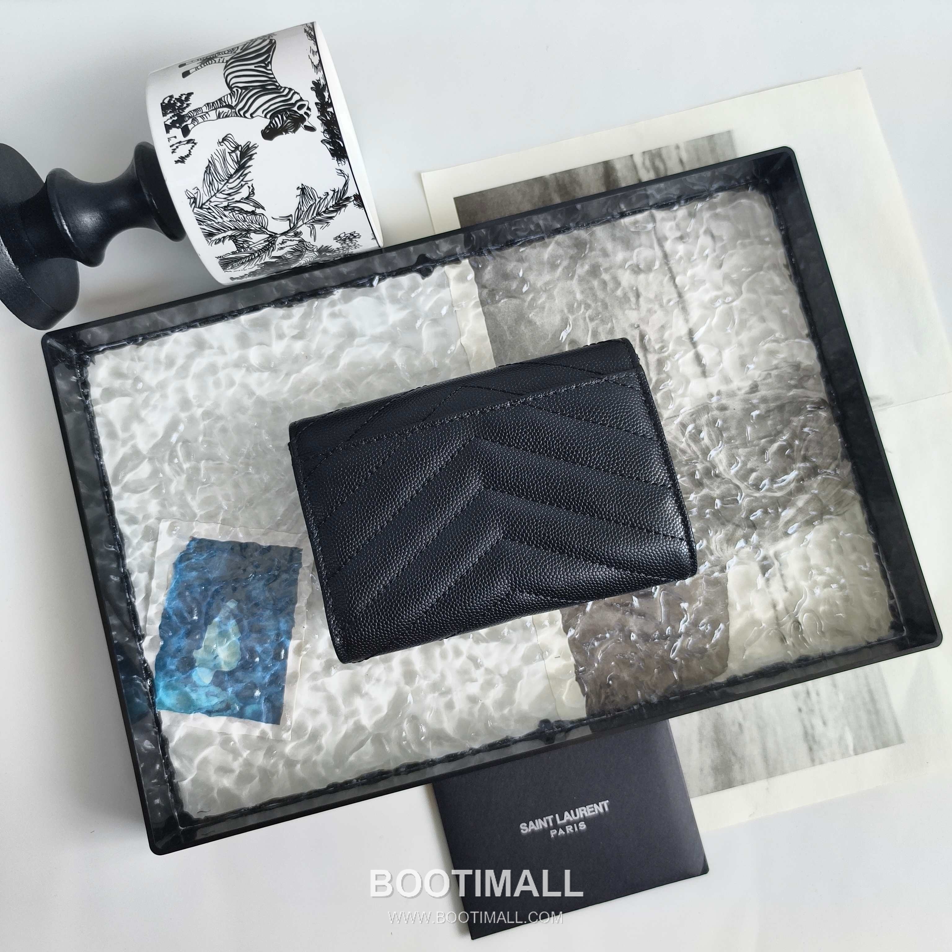 Saint Laurent Cassandre Grain de Poudre Leather Bifold Wallet 414404 생로랑 카산드르 그레인 드 푸드르 송아지가죽 반지갑 13cm 2