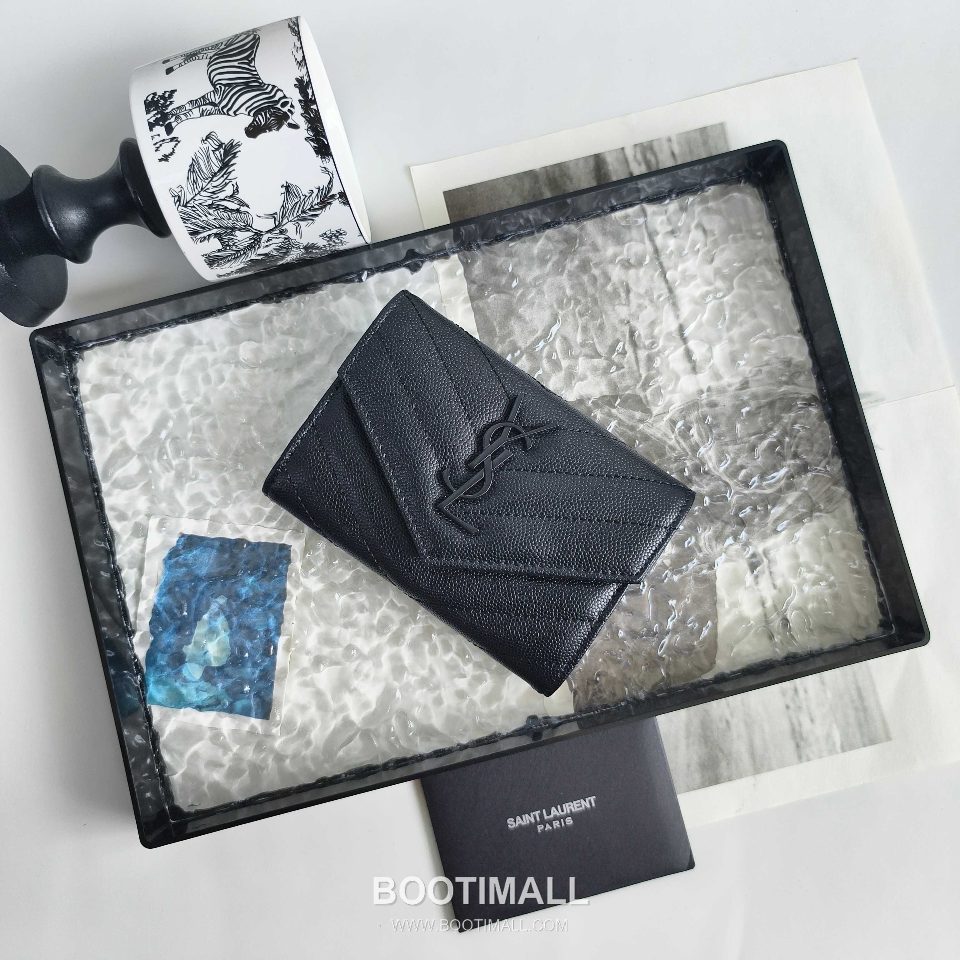 Saint Laurent Cassandre Grain de Poudre Leather Bifold Wallet 414404 생로랑 카산드르 그레인 드 푸드르 송아지가죽 반지갑 13cm 3