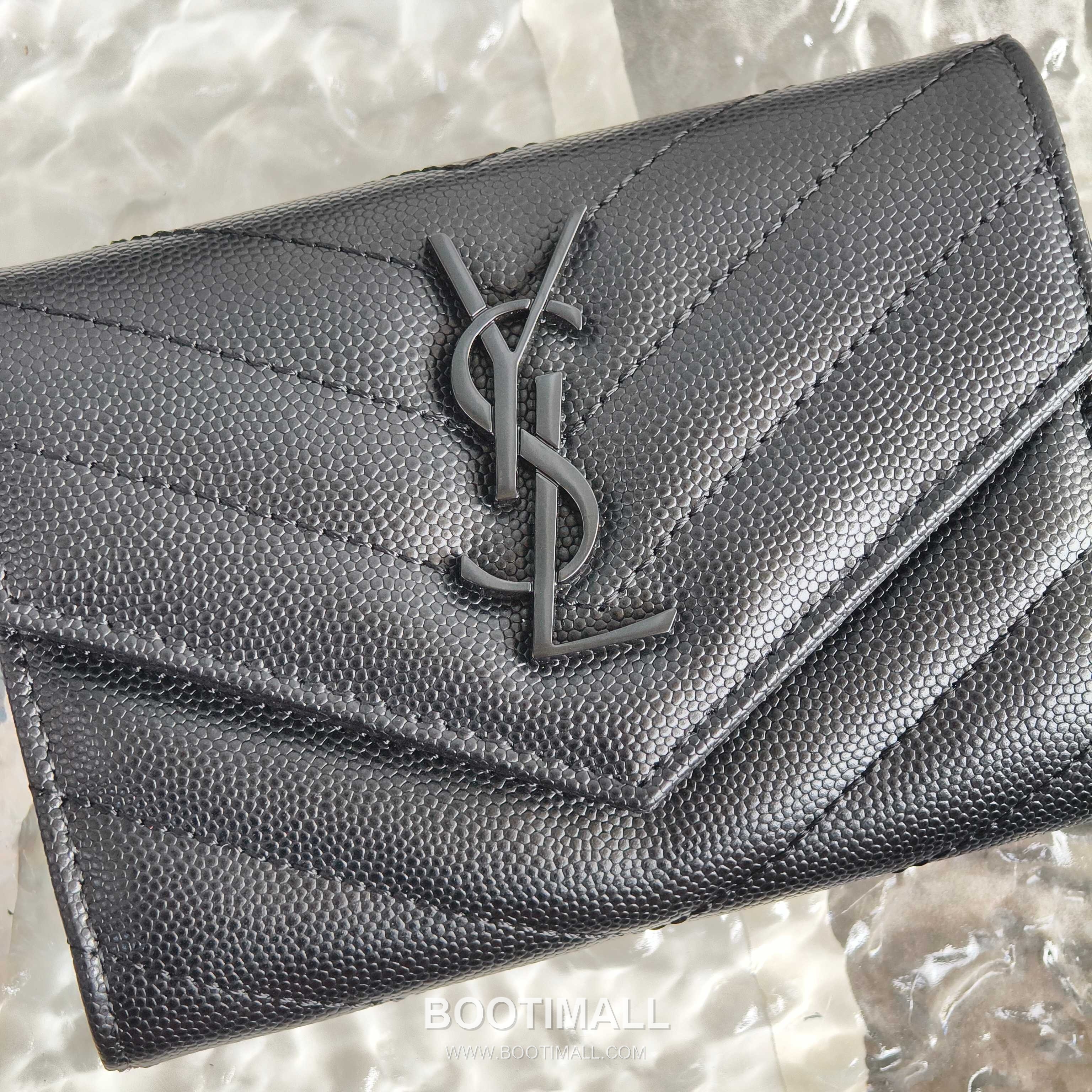 Saint Laurent Cassandre Grain de Poudre Leather Bifold Wallet 414404 생로랑 카산드르 그레인 드 푸드르 송아지가죽 반지갑 13cm 9
