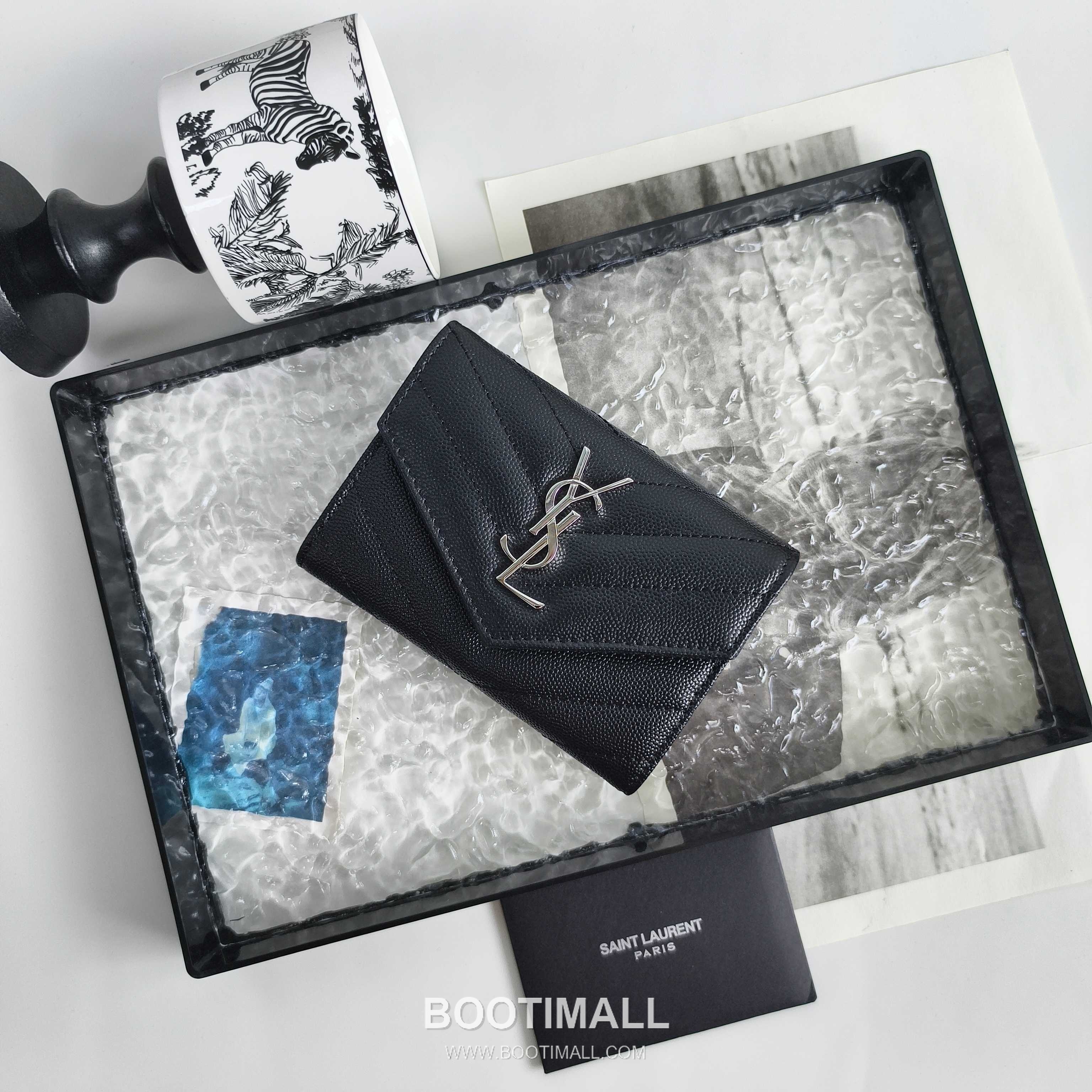 Saint Laurent Cassandre Grain de Poudre Leather Bifold Wallet 414404 생로랑 카산드르 그레인 드 푸드르 송아지가죽 반지갑 13cm 3