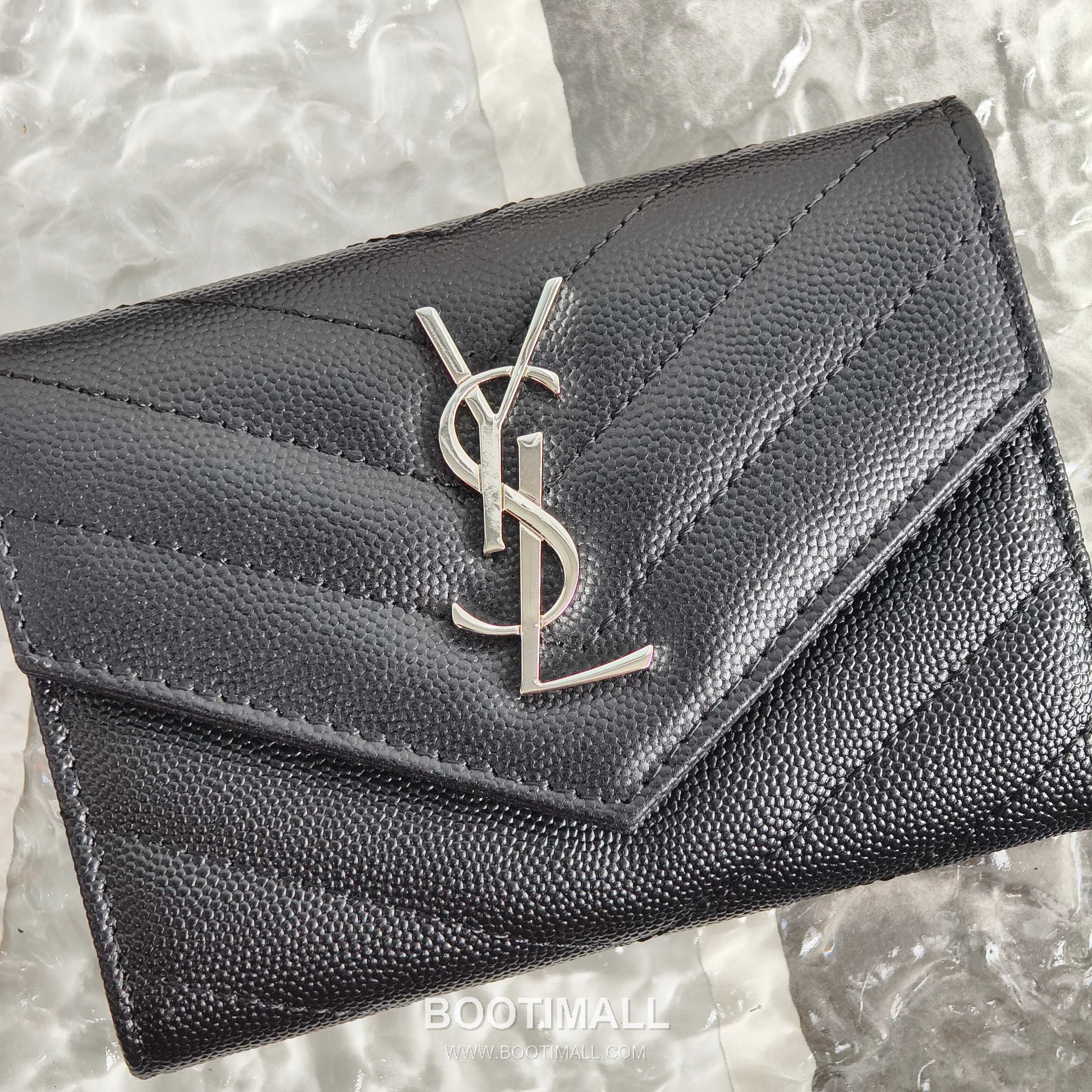 Saint Laurent Cassandre Grain de Poudre Leather Bifold Wallet 414404 생로랑 카산드르 그레인 드 푸드르 송아지가죽 반지갑 13cm 9