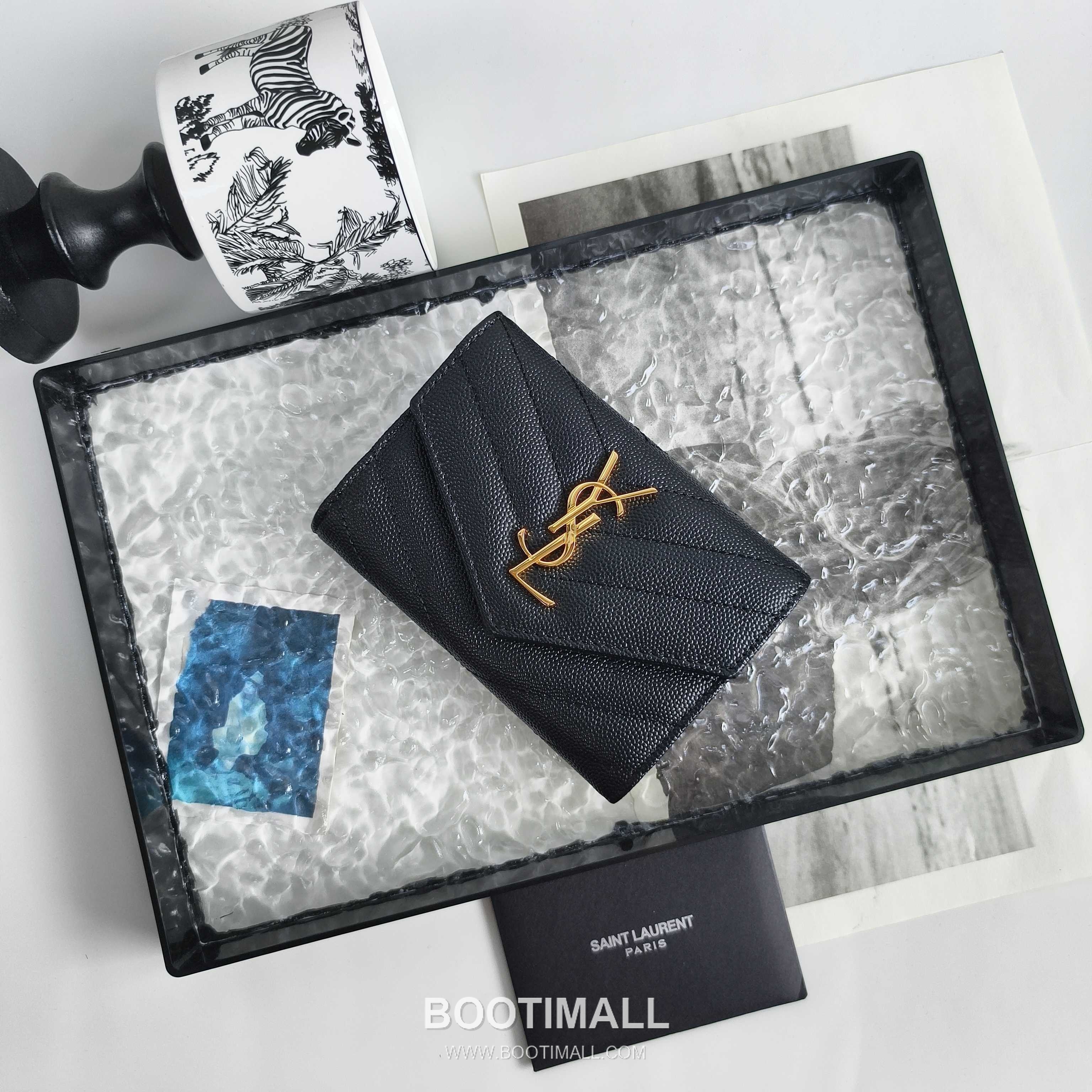 Saint Laurent Cassandre Grain de Poudre Leather Bifold Wallet 414404 생로랑 카산드르 그레인 드 푸드르 송아지가죽 반지갑 13cm 3