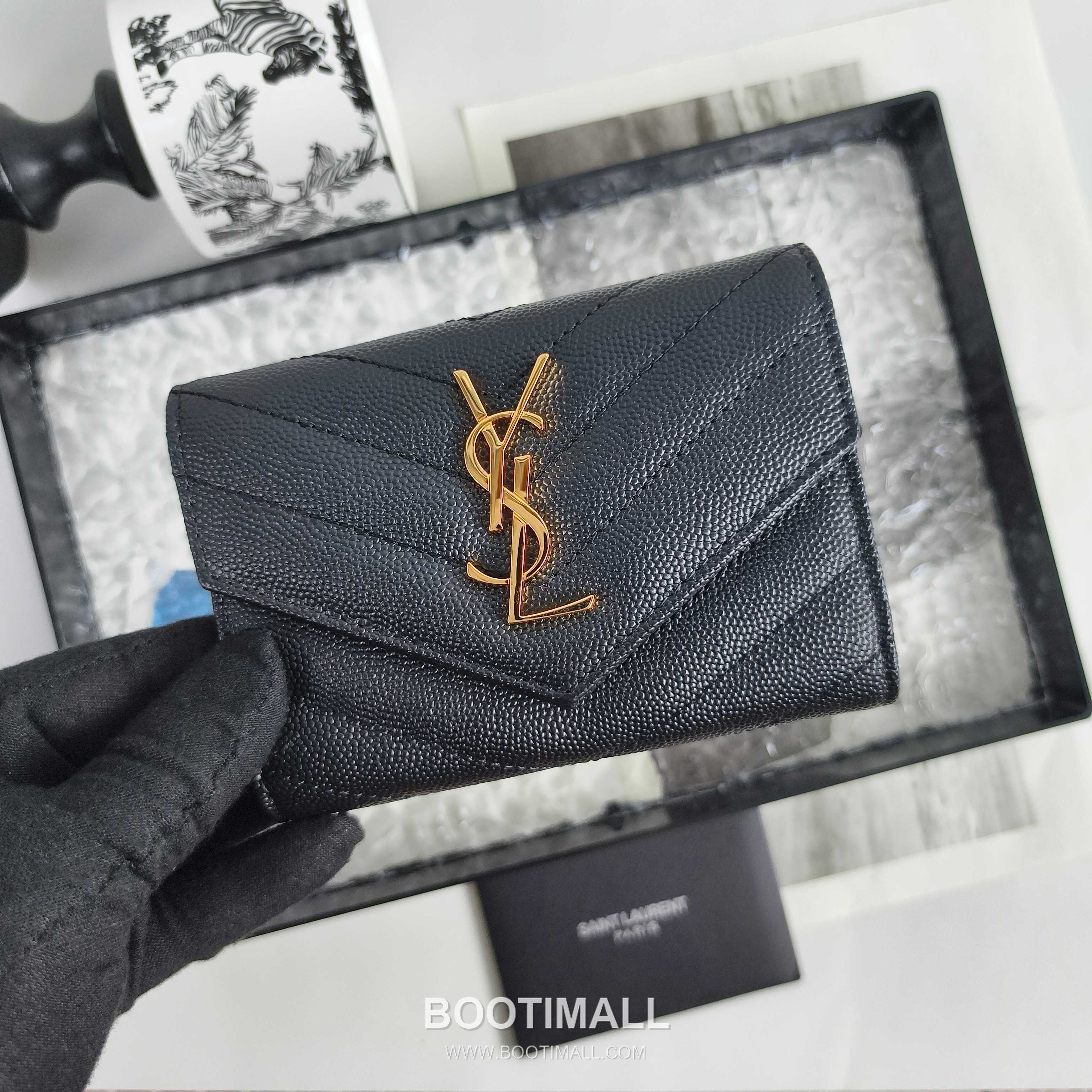 Saint Laurent Cassandre Grain de Poudre Leather Bifold Wallet 414404 생로랑 카산드르 그레인 드 푸드르 송아지가죽 반지갑 13cm 4