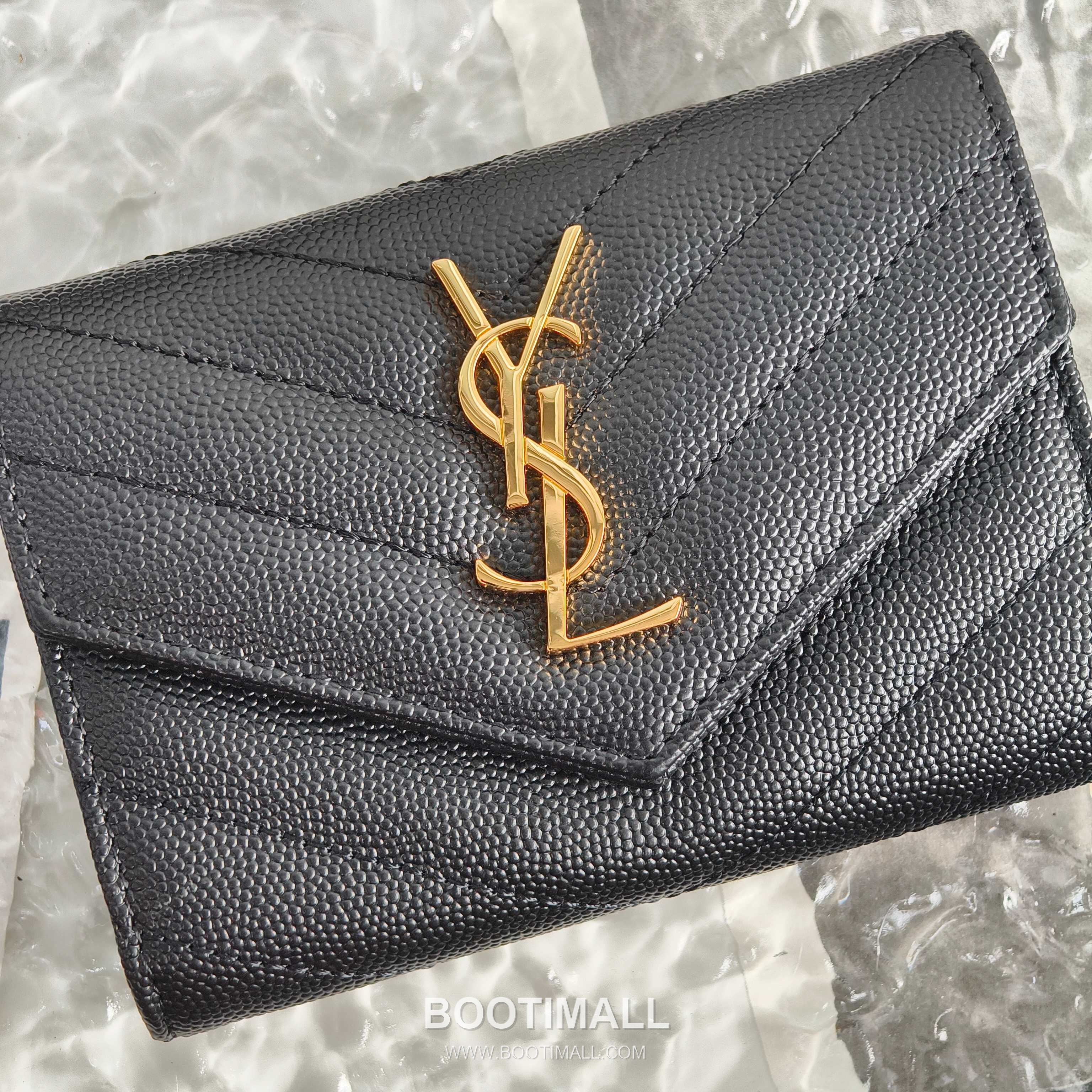 Saint Laurent Cassandre Grain de Poudre Leather Bifold Wallet 414404 생로랑 카산드르 그레인 드 푸드르 송아지가죽 반지갑 13cm 9
