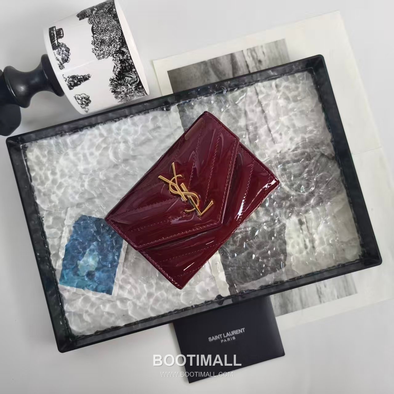 Saint Laurent Cassandre Grain de Poudre Leather Bifold Wallet 414404 생로랑 카산드르 그레인 드 푸드르 송아지가죽 반지갑 13cm 3