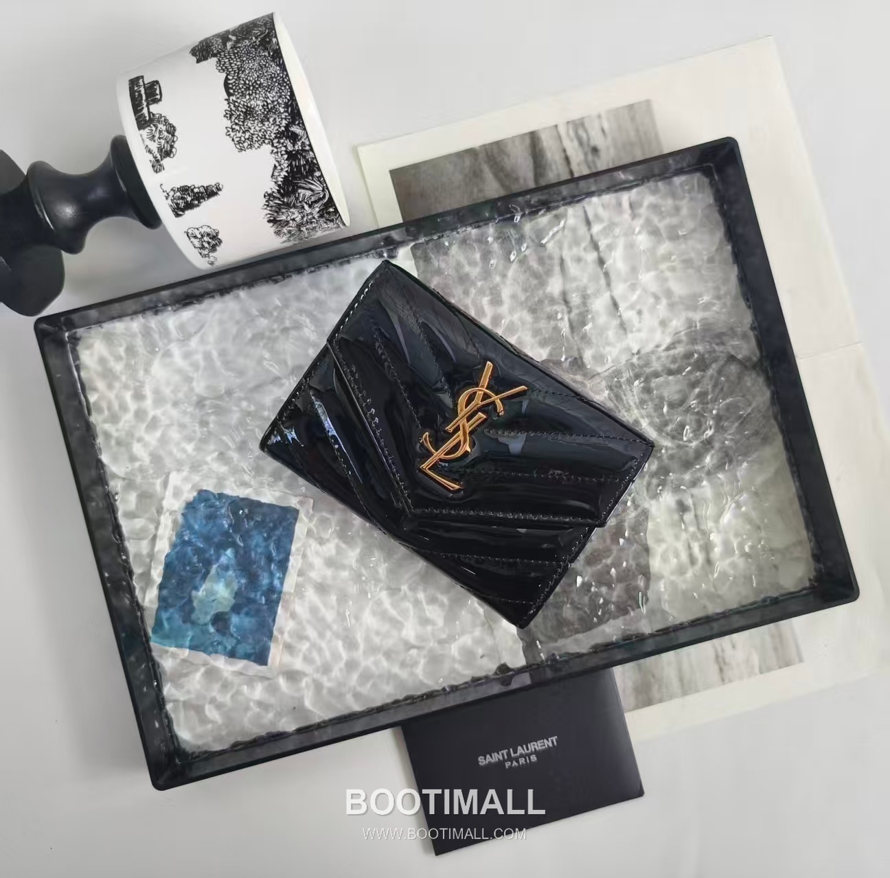 Saint Laurent Cassandre Grain de Poudre Leather Bifold Wallet 414404 생로랑 카산드르 그레인 드 푸드르 송아지가죽 반지갑 13cm 3