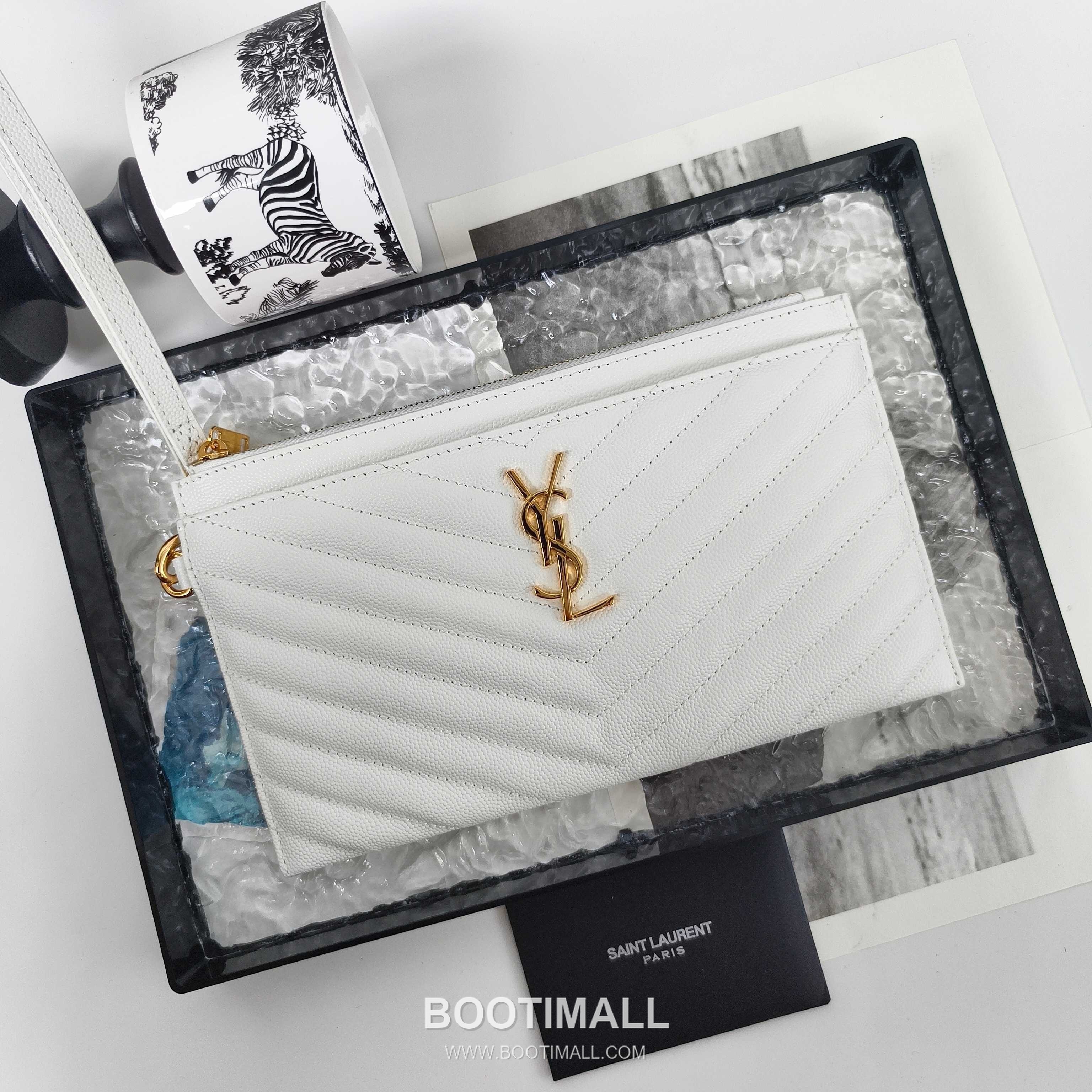 Saint Laurent Cassandre Grain de Poudre Leather Zip Pouch 423297 생로랑 카산드르 그레인 드 푸드르 송아지가죽 지퍼 클러치 23cm 1