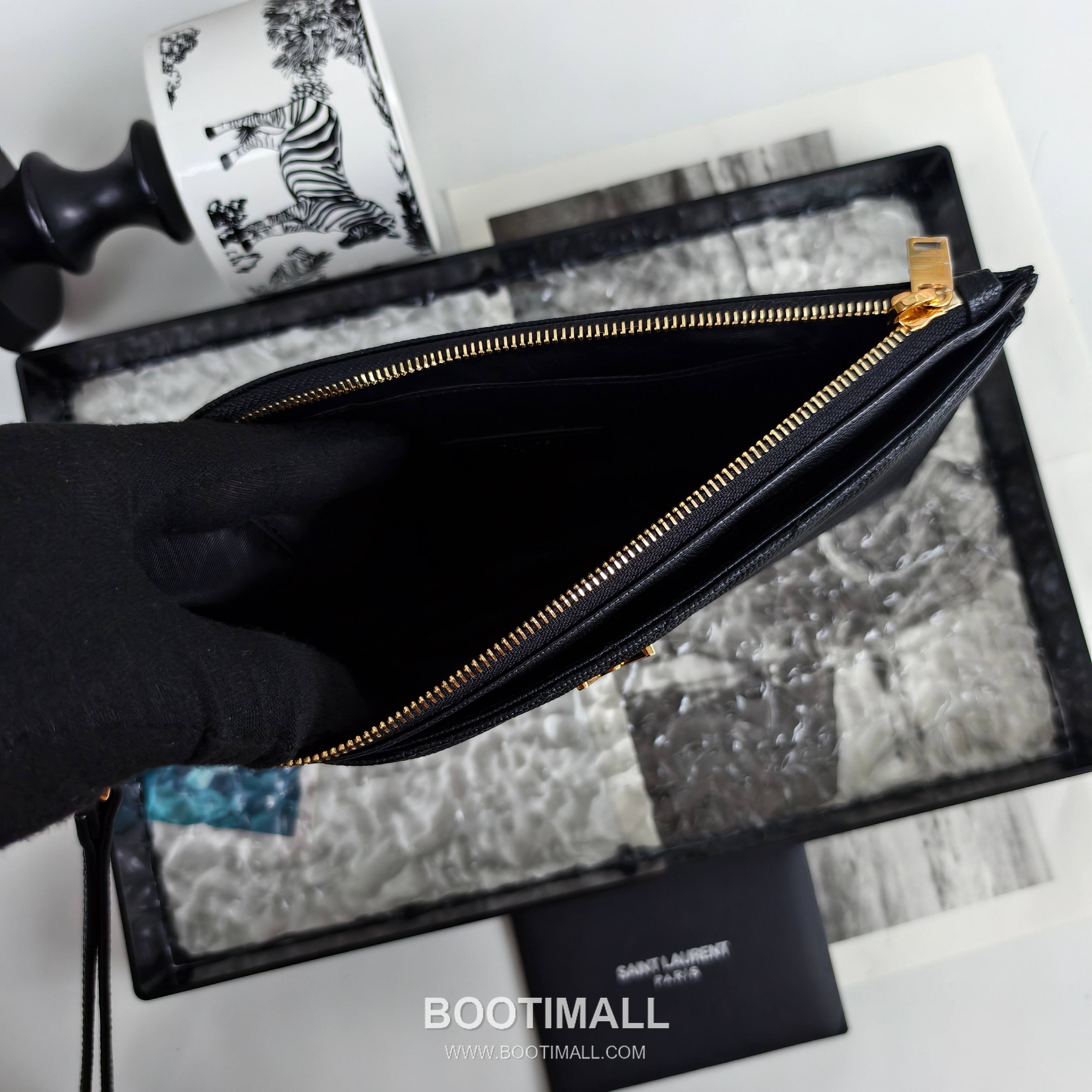 Saint Laurent Cassandre Grain de Poudre Leather Zip Pouch 423297 생로랑 카산드르 그레인 드 푸드르 송아지가죽 지퍼 클러치 23cm 6