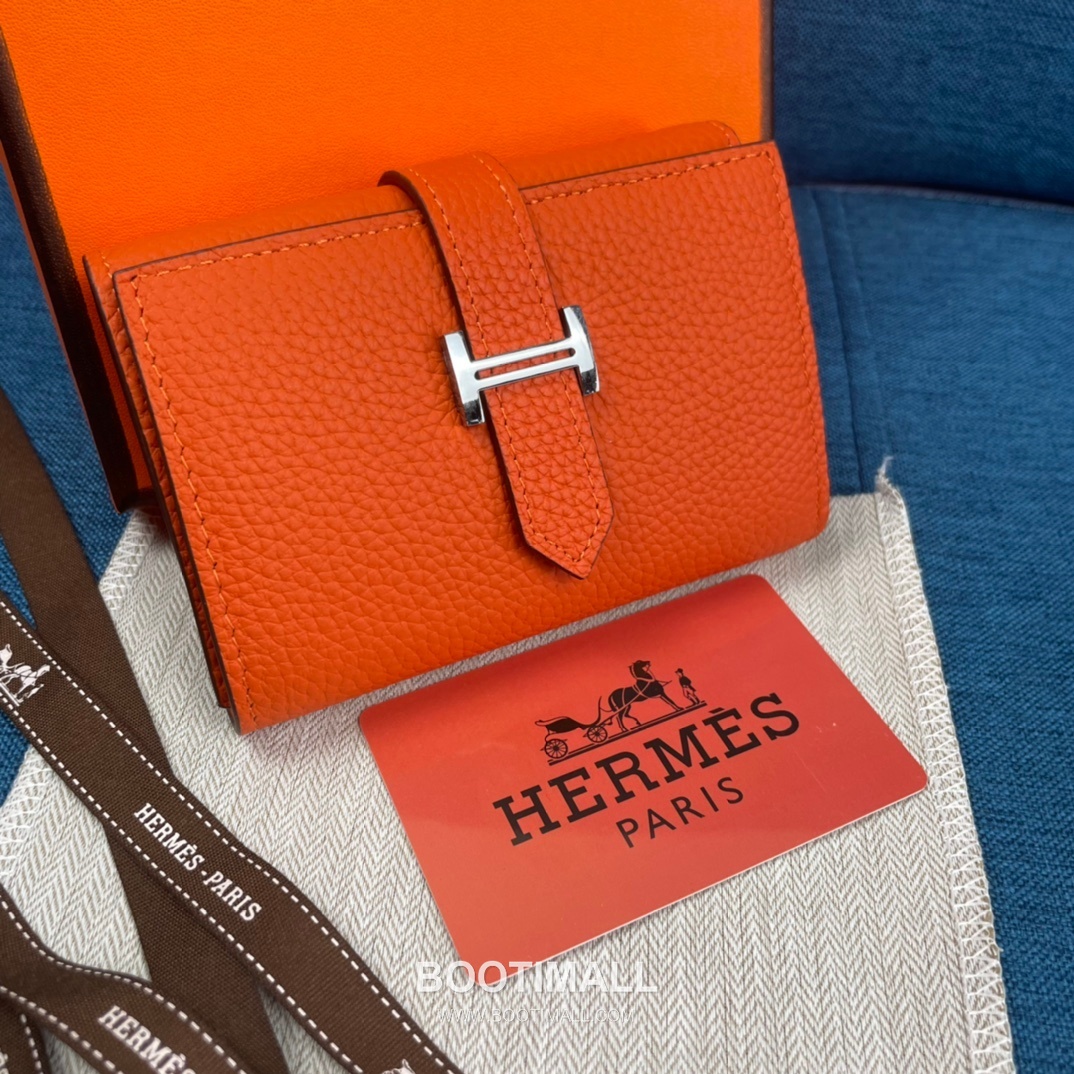 Hermès Togo Leather Compact Trifold Wallet 5176 에르메스 토고 가죽 컴팩트 트리폴드 지갑 12cm 1