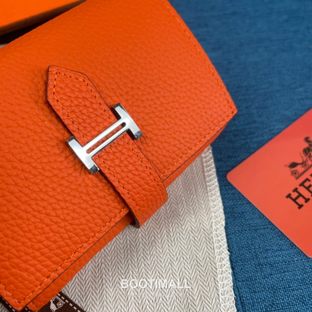 Hermès Togo Leather Compact Trifold Wallet 5176 에르메스 토고 가죽 컴팩트 트리폴드 지갑 12cm 4