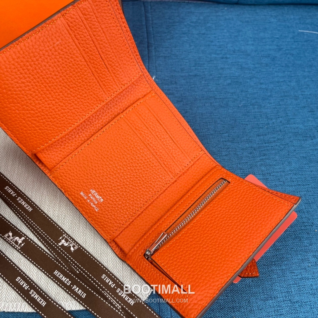 Hermès Togo Leather Compact Trifold Wallet 5176 에르메스 토고 가죽 컴팩트 트리폴드 지갑 12cm 5