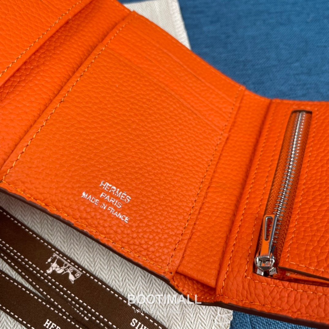 Hermès Togo Leather Compact Trifold Wallet 5176 에르메스 토고 가죽 컴팩트 트리폴드 지갑 12cm 6