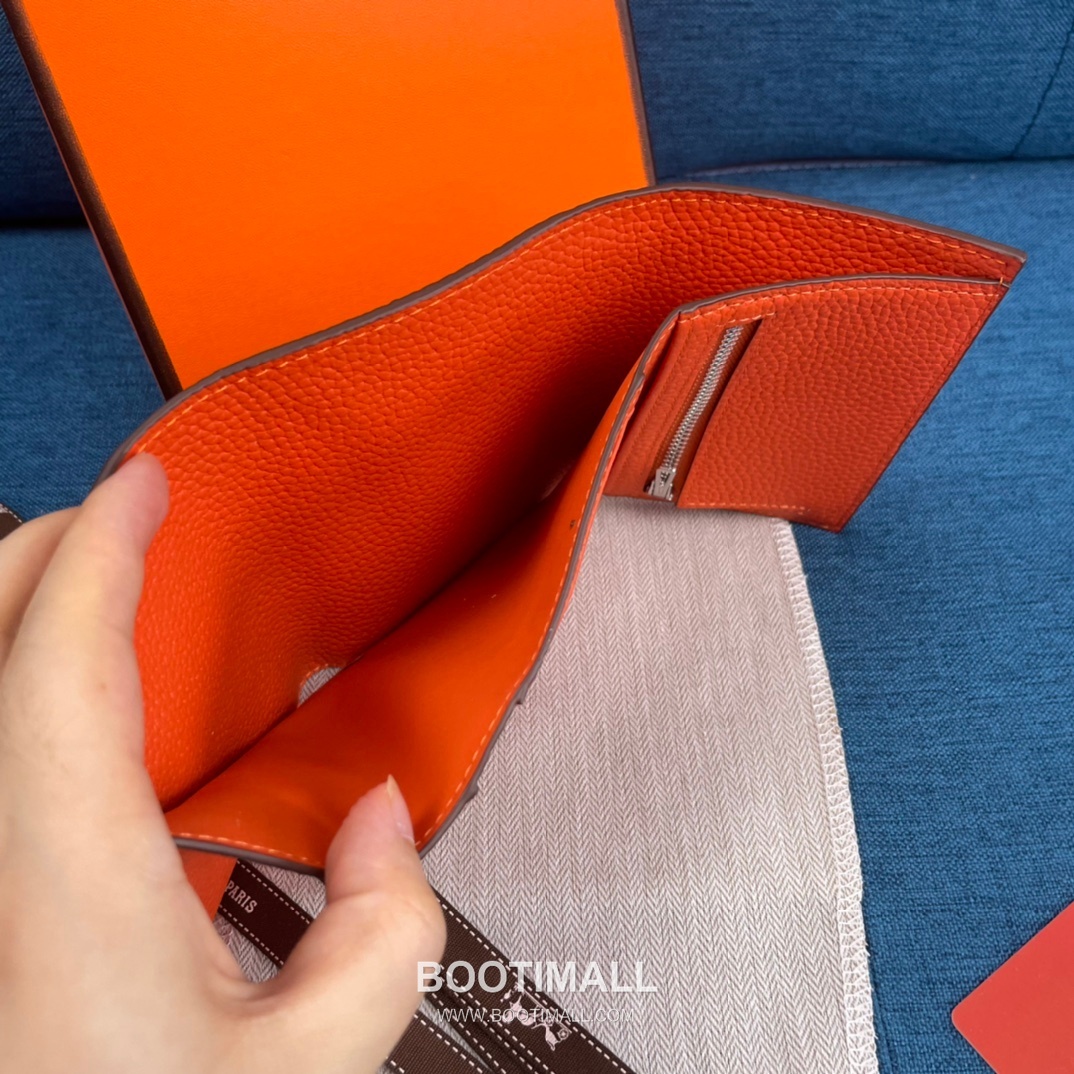 Hermès Togo Leather Compact Trifold Wallet 5176 에르메스 토고 가죽 컴팩트 트리폴드 지갑 12cm 7