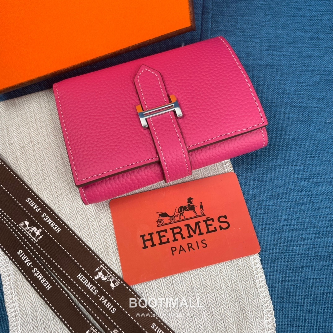 Hermès Togo Leather Compact Trifold Wallet 5176 에르메스 토고 가죽 컴팩트 트리폴드 지갑 12cm 3