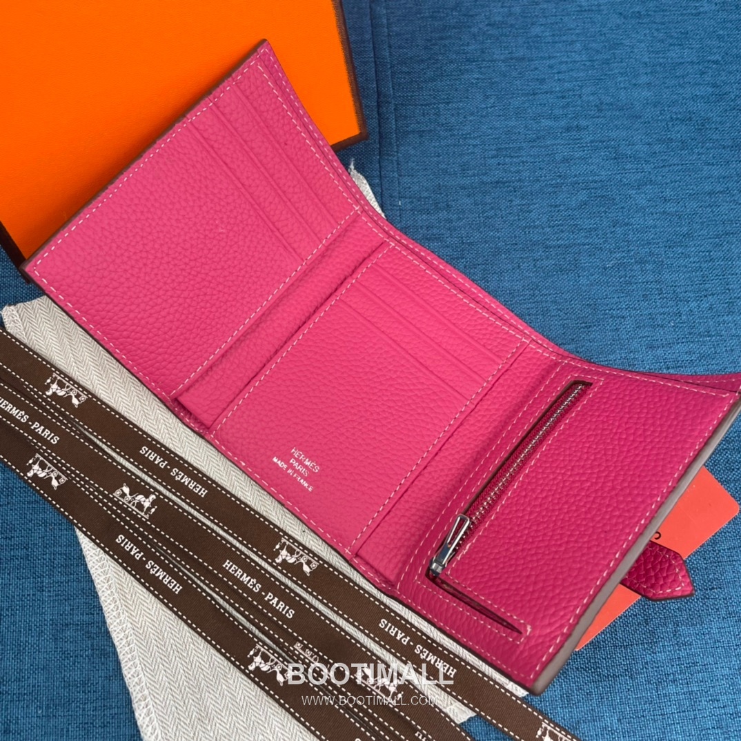 Hermès Togo Leather Compact Trifold Wallet 5176 에르메스 토고 가죽 컴팩트 트리폴드 지갑 12cm 5