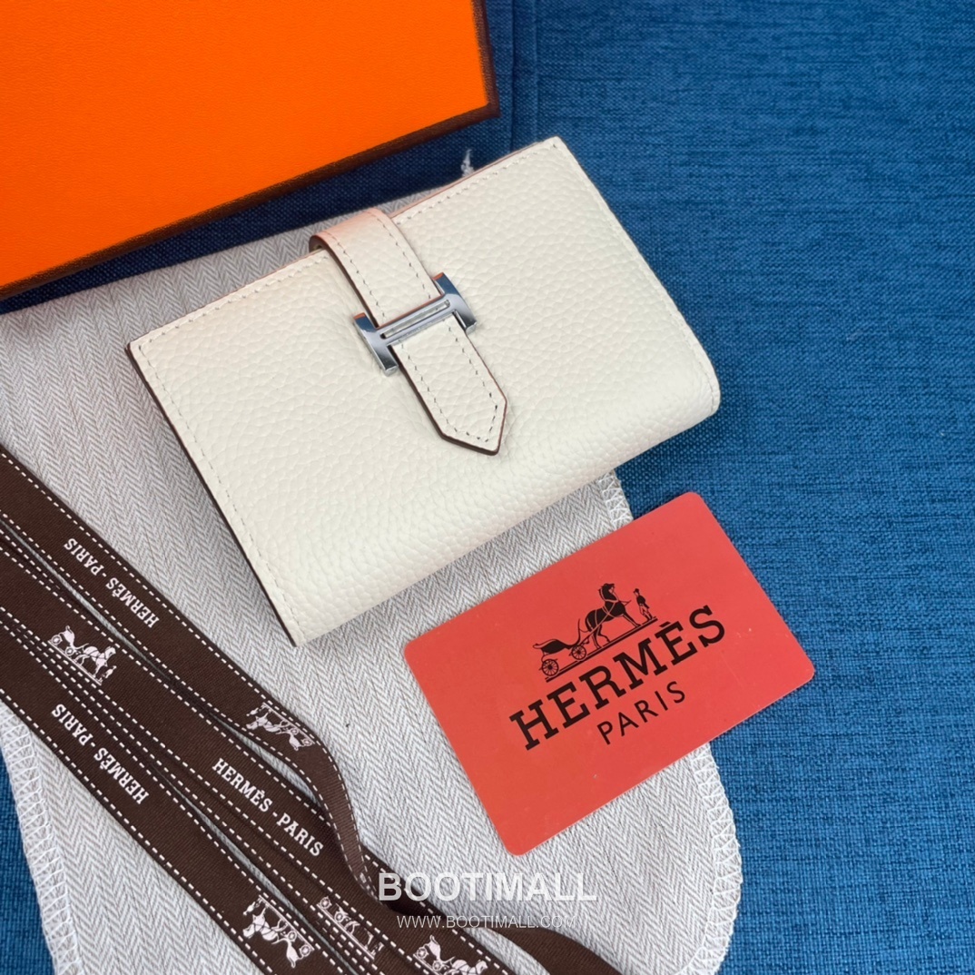 Hermès Togo Leather Compact Trifold Wallet 5176 에르메스 토고 가죽 컴팩트 트리폴드 지갑 12cm 3
