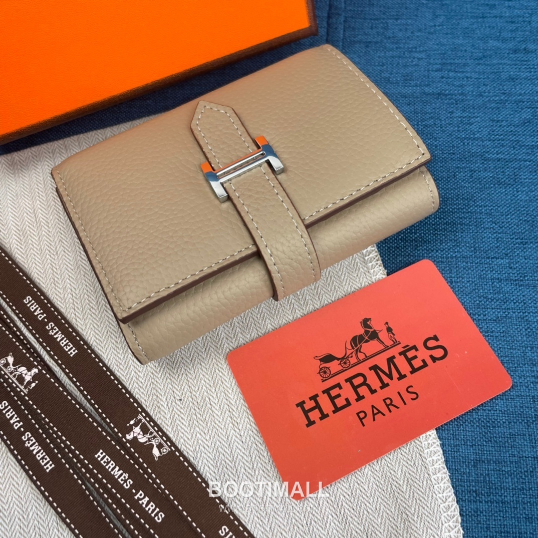Hermès Togo Leather Compact Trifold Wallet 5176 에르메스 토고 가죽 컴팩트 트리폴드 지갑 12cm 3