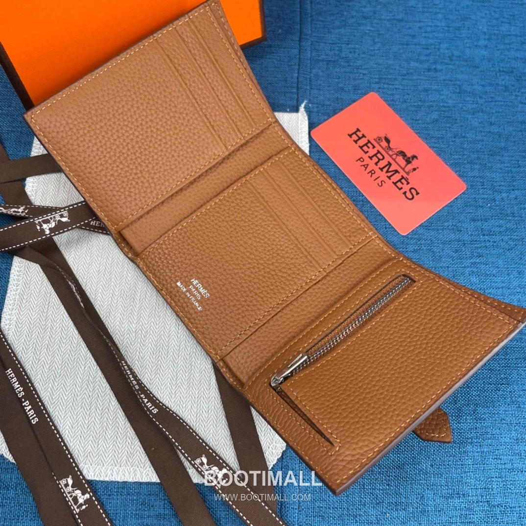 Hermès Togo Leather Compact Trifold Wallet 5176 에르메스 토고 가죽 컴팩트 트리폴드 지갑 12cm 4