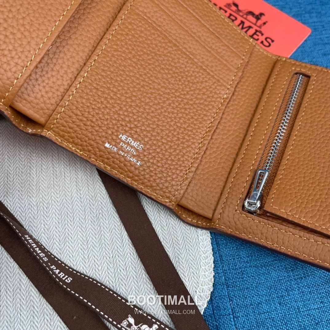 Hermès Togo Leather Compact Trifold Wallet 5176 에르메스 토고 가죽 컴팩트 트리폴드 지갑 12cm 5