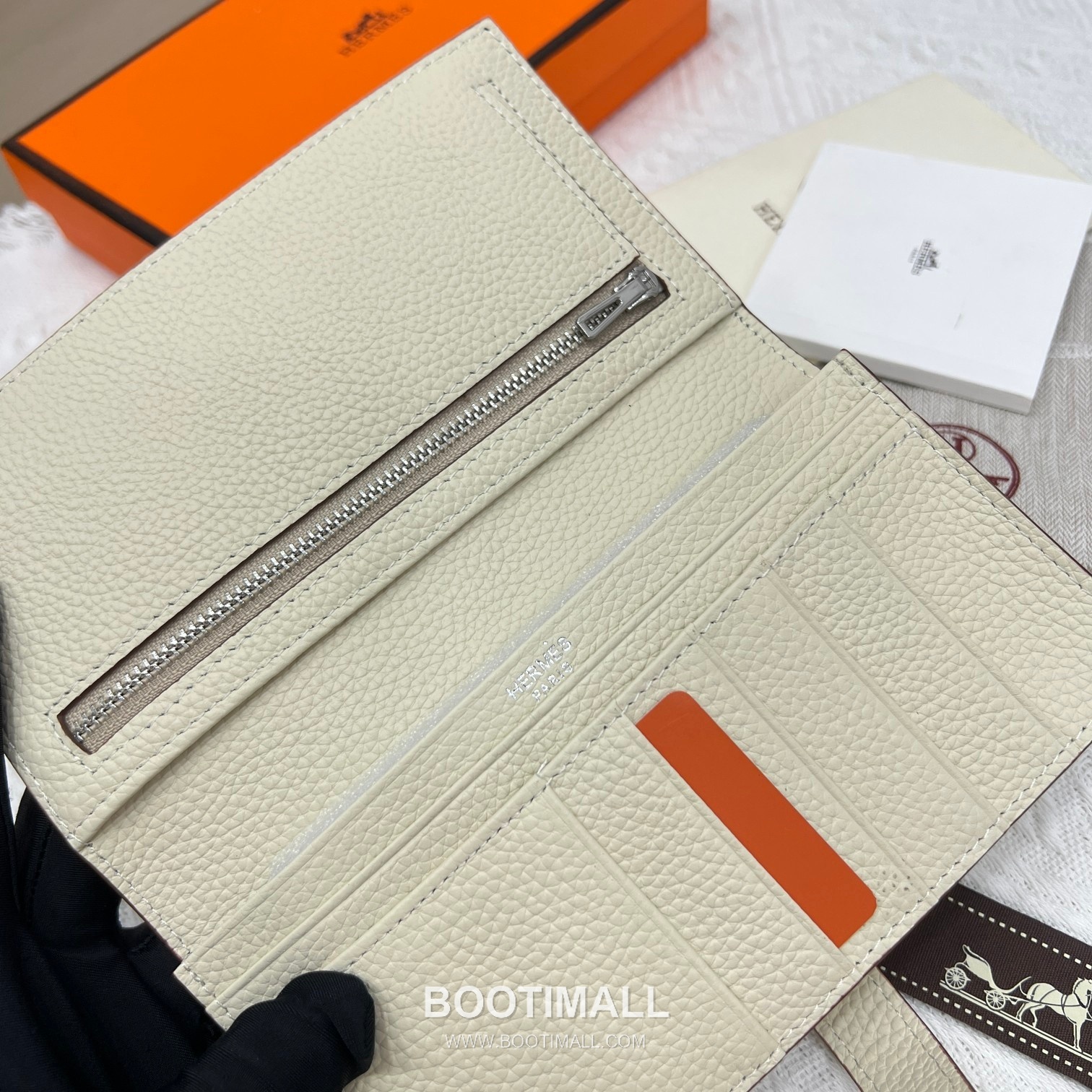 Hermès Togo Leather Vertical Zip Wallet 5123 에르메스 토고 가죽 버티컬 지퍼 장지갑 17.5cm 7