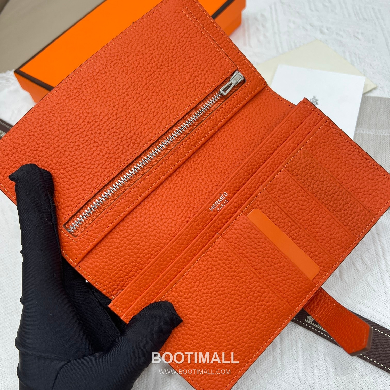 Hermès Togo Leather Vertical Zip Wallet 5123 에르메스 토고 가죽 버티컬 지퍼 장지갑 17.5cm 7