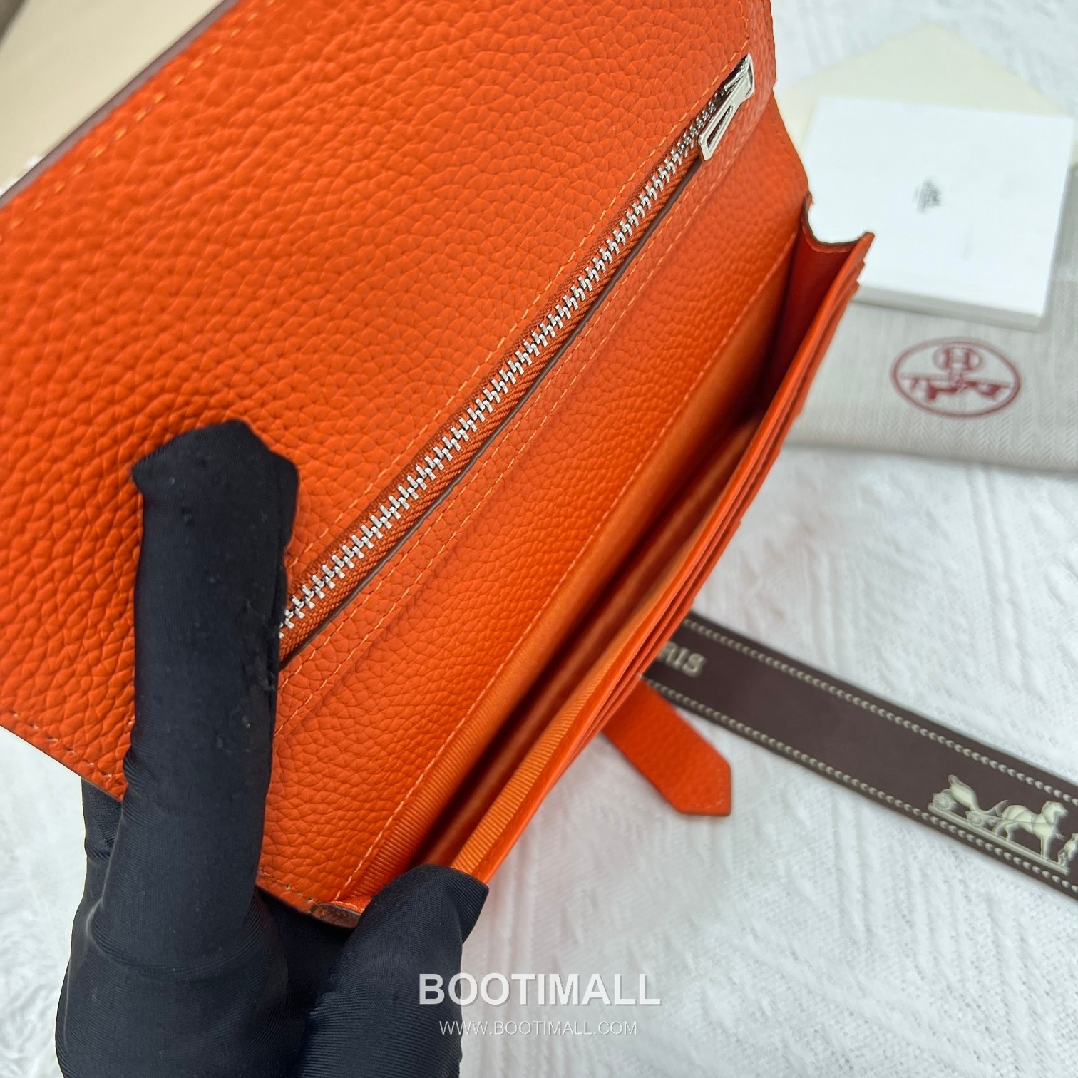 Hermès Togo Leather Vertical Zip Wallet 5123 에르메스 토고 가죽 버티컬 지퍼 장지갑 17.5cm 9