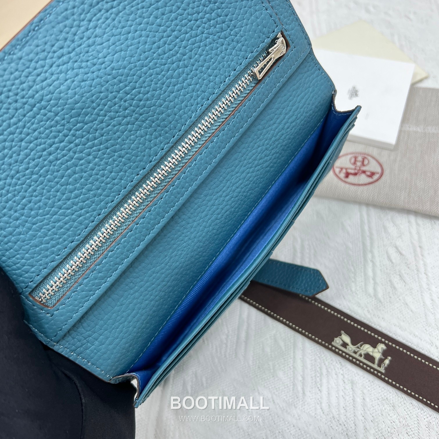 Hermès Togo Leather Vertical Zip Wallet 5123 에르메스 토고 가죽 버티컬 지퍼 장지갑 17.5cm 9