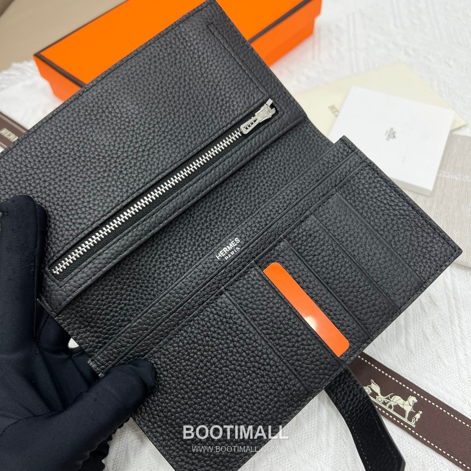 Hermès Togo Leather Vertical Zip Wallet 5123 에르메스 토고 가죽 버티컬 지퍼 장지갑 17.5cm 7