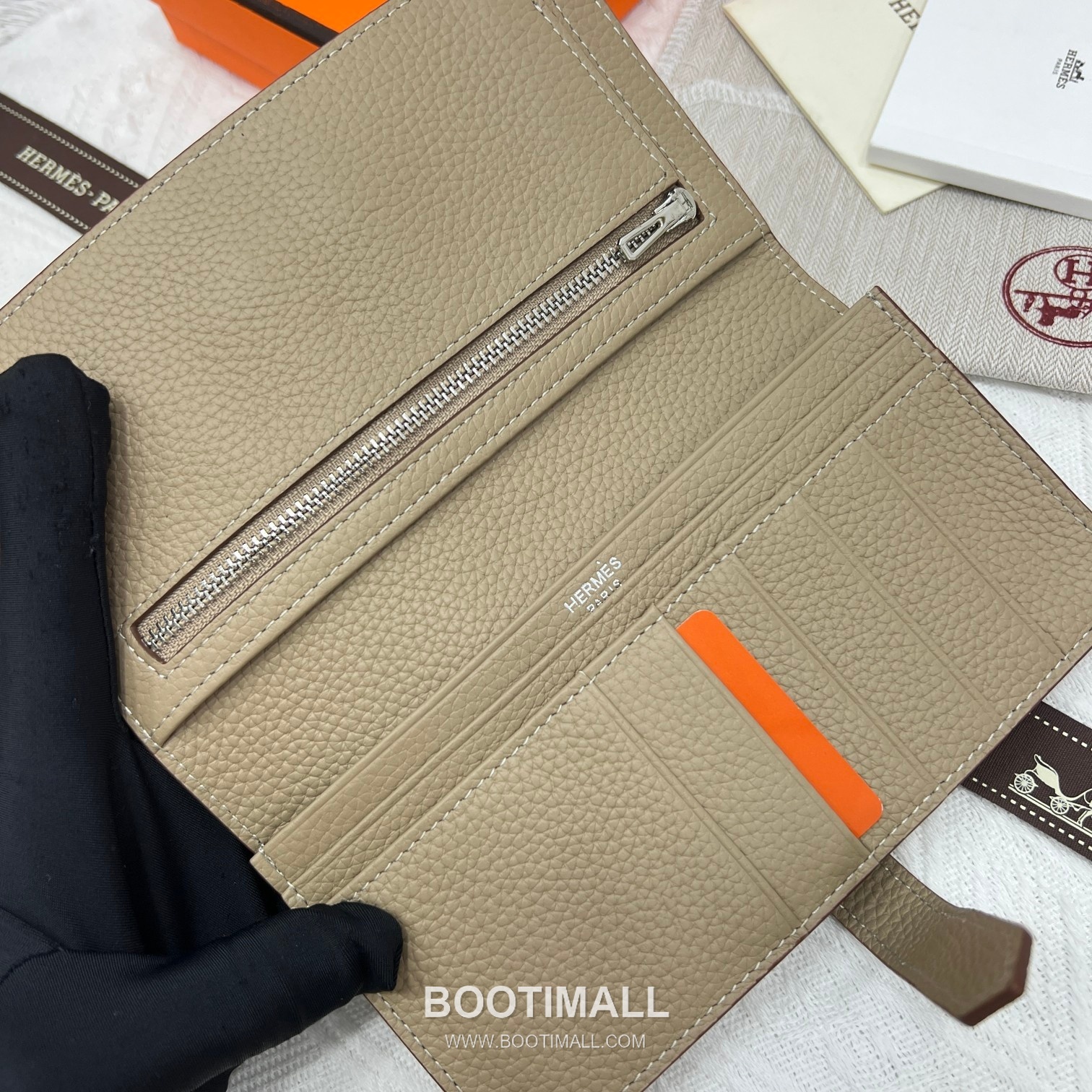 Hermès Togo Leather Vertical Zip Wallet 5123 에르메스 토고 가죽 버티컬 지퍼 장지갑 17.5cm 7