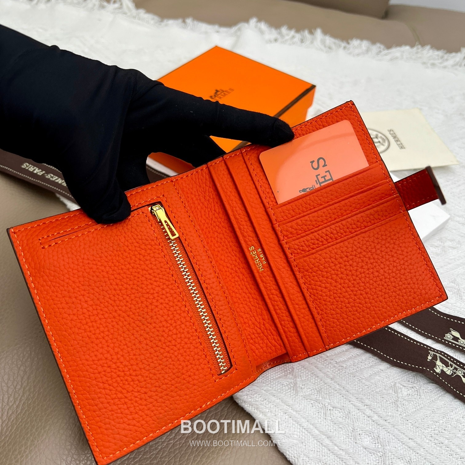 Hermès Togo Leather Vertical Compact Wallet 5120 에르메스 토고 가죽 버티컬 컴팩트 지갑 12cm 6