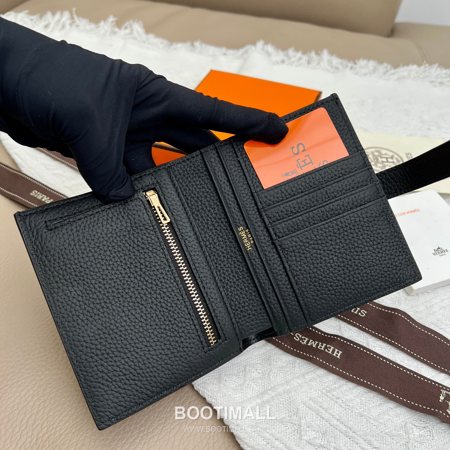 Hermès Togo Leather Vertical Compact Wallet 5120 에르메스 토고 가죽 버티컬 컴팩트 지갑 12cm 6
