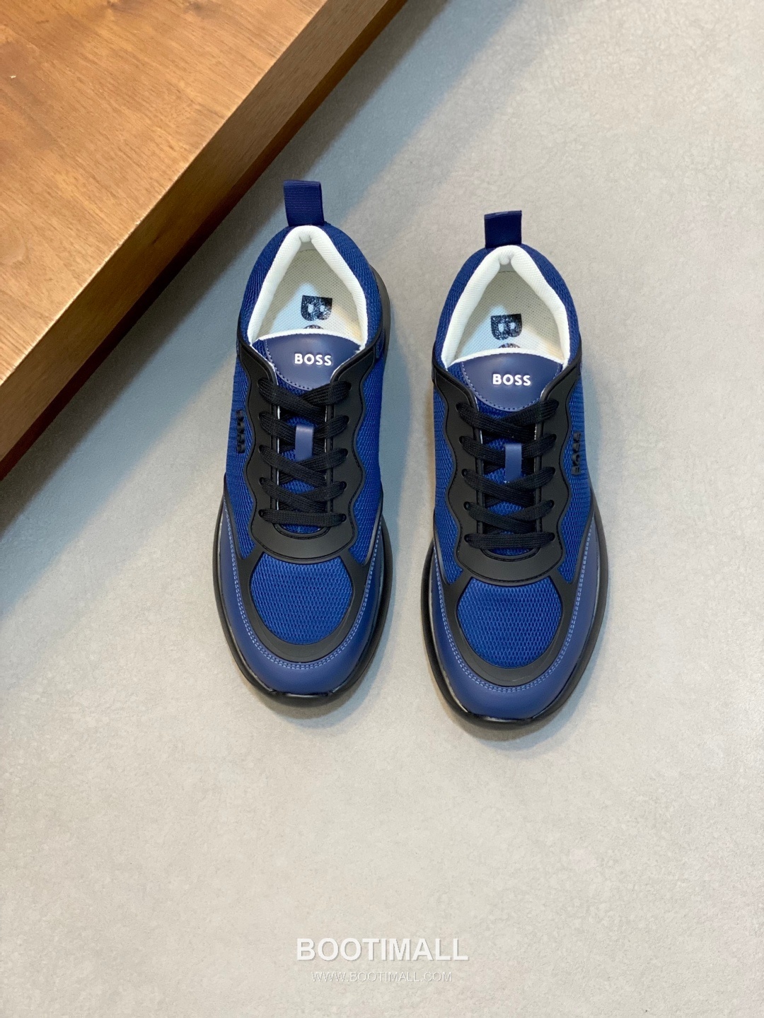 BOSS Leather Knit Runner Sneakers 휴고보스 레더 니트 러너 남성 스니커즈 화이트 블랙 1