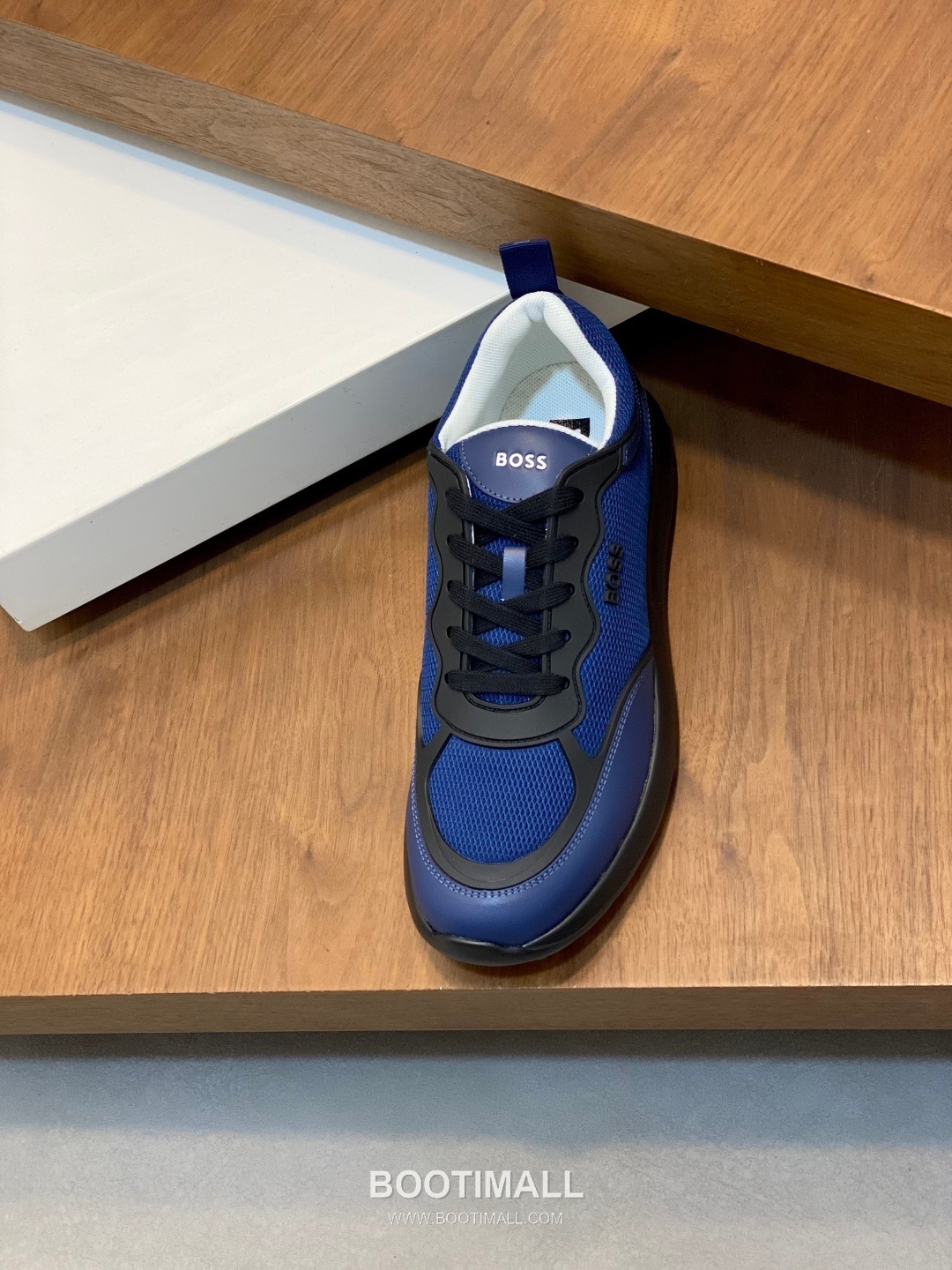 BOSS Leather Knit Runner Sneakers 휴고보스 레더 니트 러너 남성 스니커즈 화이트 블랙 6