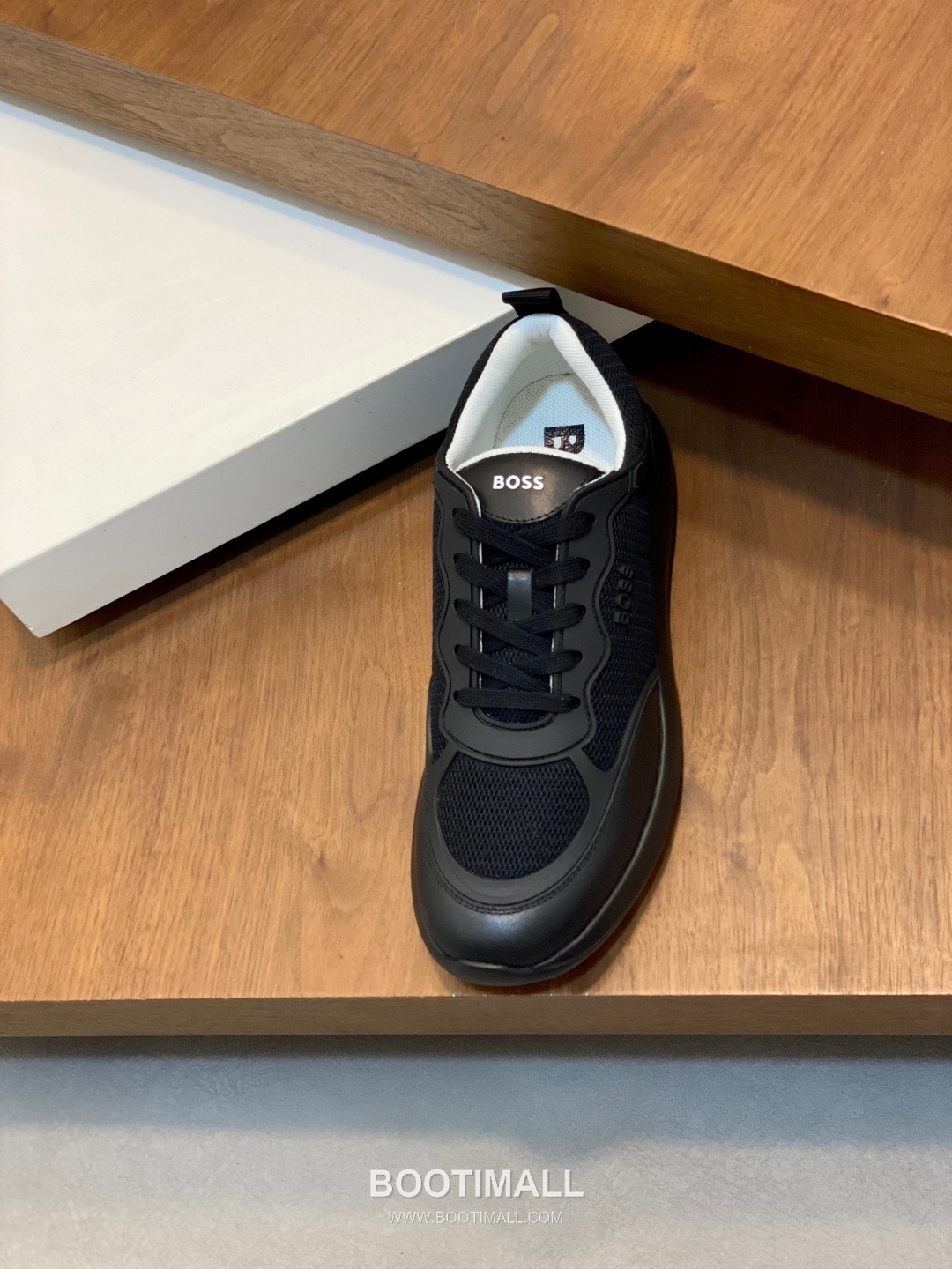 BOSS Leather Knit Runner Sneakers 휴고보스 레더 니트 러너 남성 스니커즈 화이트 블랙 6