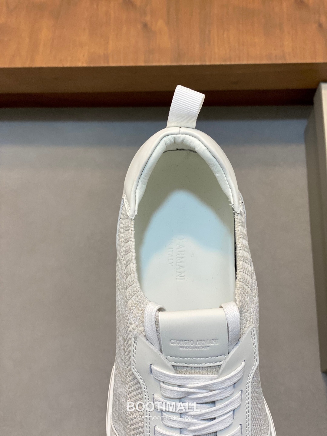 Giorgio Armani Knit & Leather Slip-On Sneakers 조르지오 아르마니 니트 레더 슬립온 남성 스니커즈 블루 7