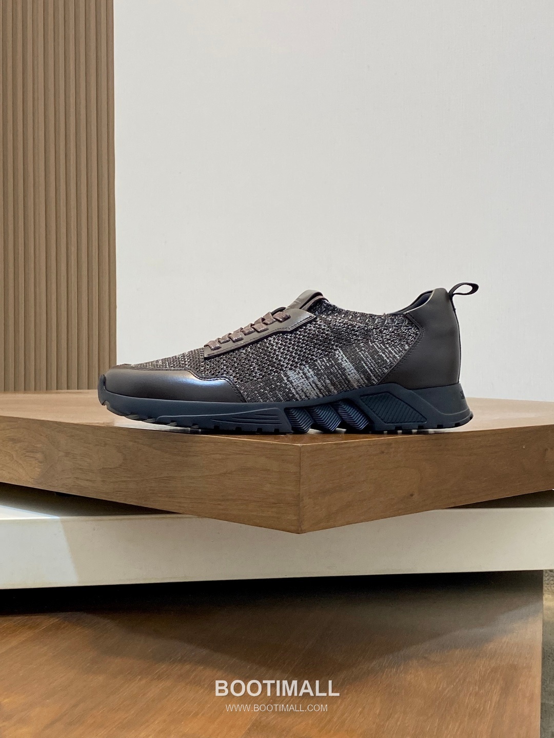 Giorgio Armani Knit & Leather Slip-On Sneakers 조르지오 아르마니 니트 레더 슬립온 남성 스니커즈 블루 2