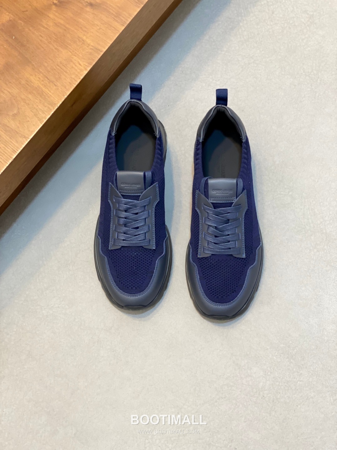 Giorgio Armani Knit & Leather Slip-On Sneakers 조르지오 아르마니 니트 레더 슬립온 남성 스니커즈 블루 1