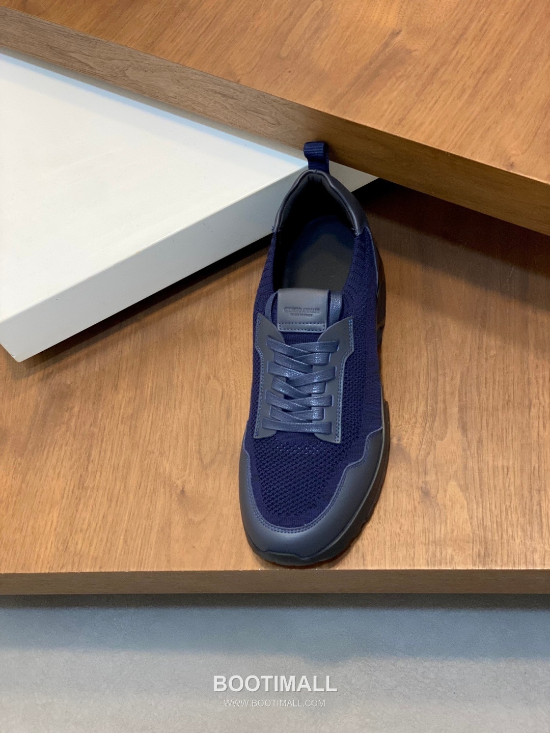 Giorgio Armani Knit & Leather Slip-On Sneakers 조르지오 아르마니 니트 레더 슬립온 남성 스니커즈 블루 6