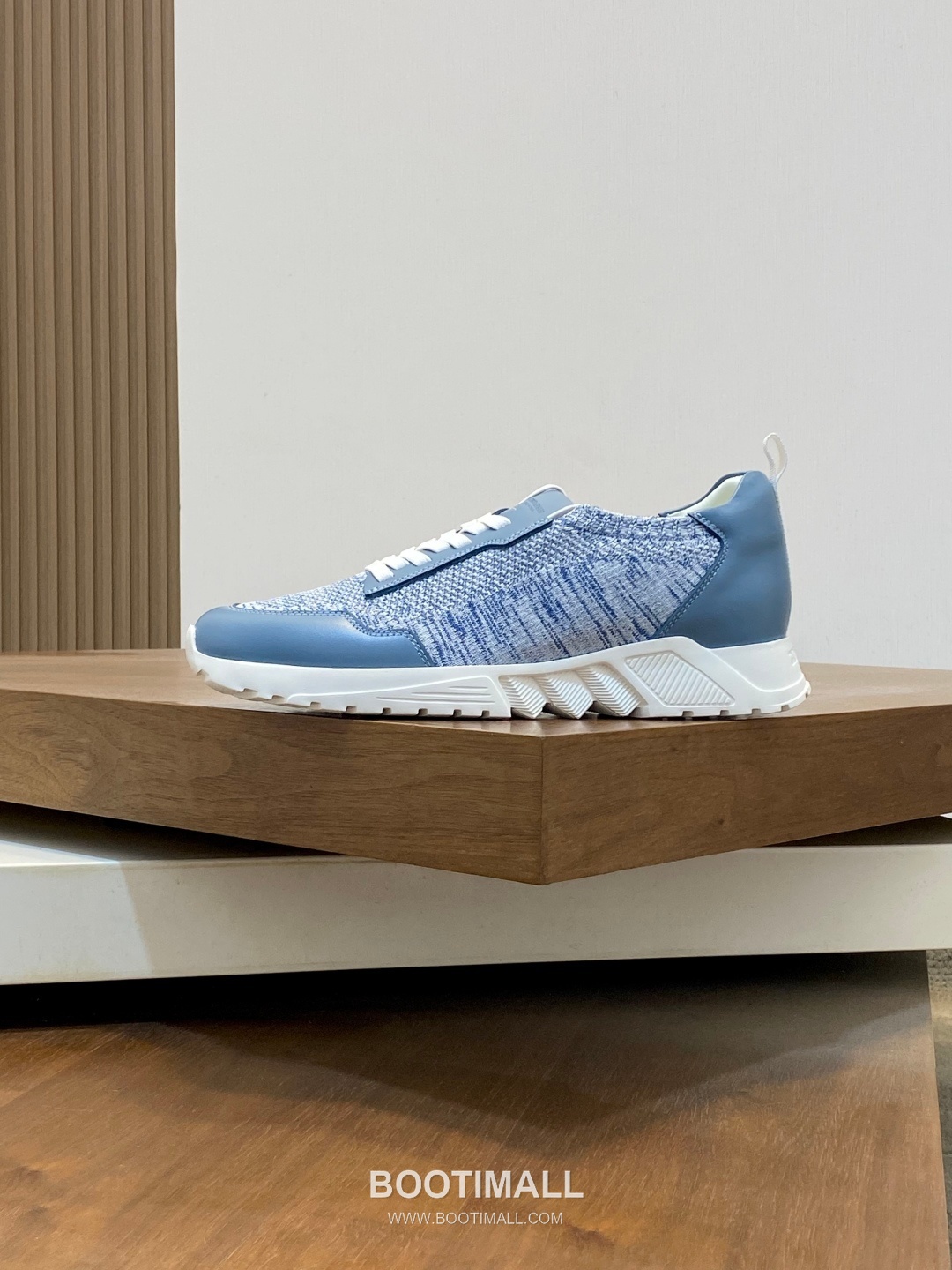 Giorgio Armani Knit & Leather Slip-On Sneakers 조르지오 아르마니 니트 레더 슬립온 남성 스니커즈 블루 2