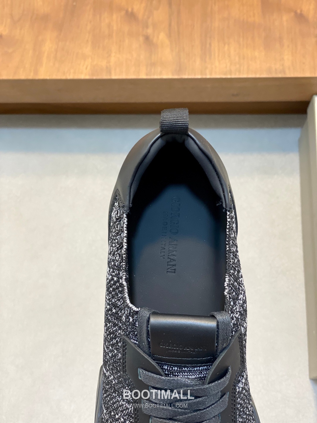 Giorgio Armani Knit & Leather Slip-On Sneakers 조르지오 아르마니 니트 레더 슬립온 남성 스니커즈 블루 7