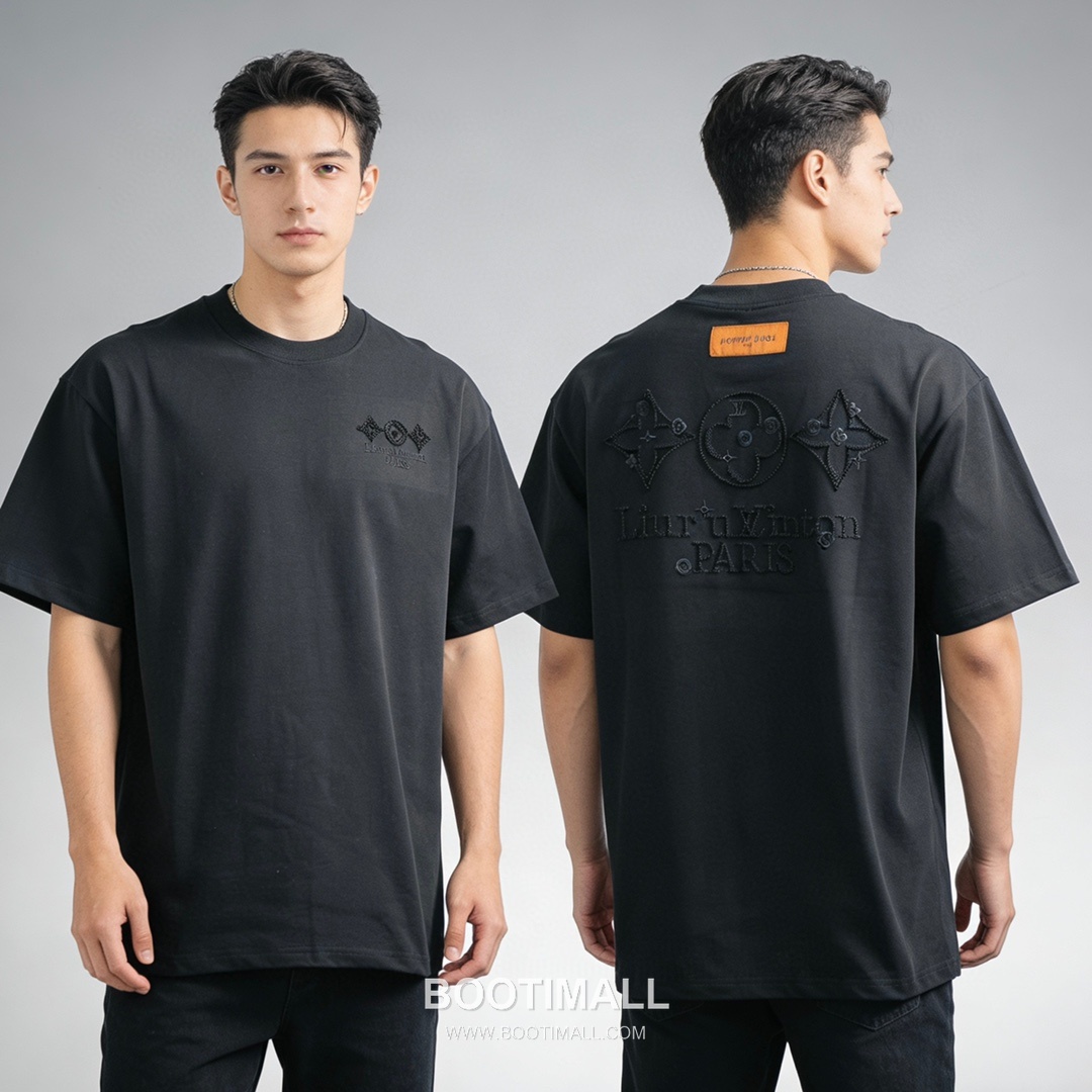 Louis Vuitton Monogram Flower Embroidered Heavy Cotton Short Sleeve T-Shirt 루이비통 모노그램 플라워 자수 헤비 코튼 반팔 티셔츠 4