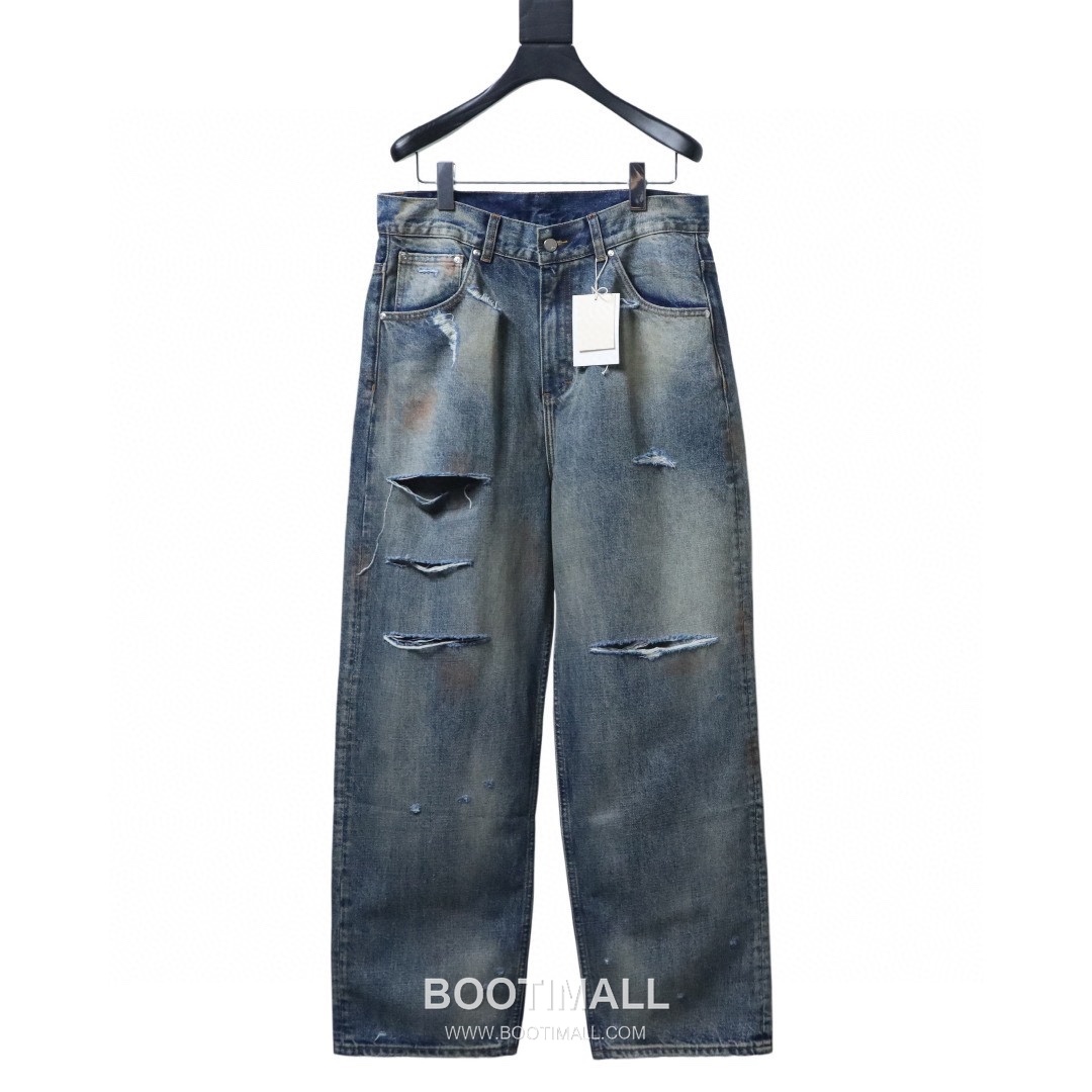 Ancellm 2025 S/S Washed Distressed Denim Blue Jeans 안셀름 2025 S/S 워시드 디스트레스드 데님 블루 팬츠 1